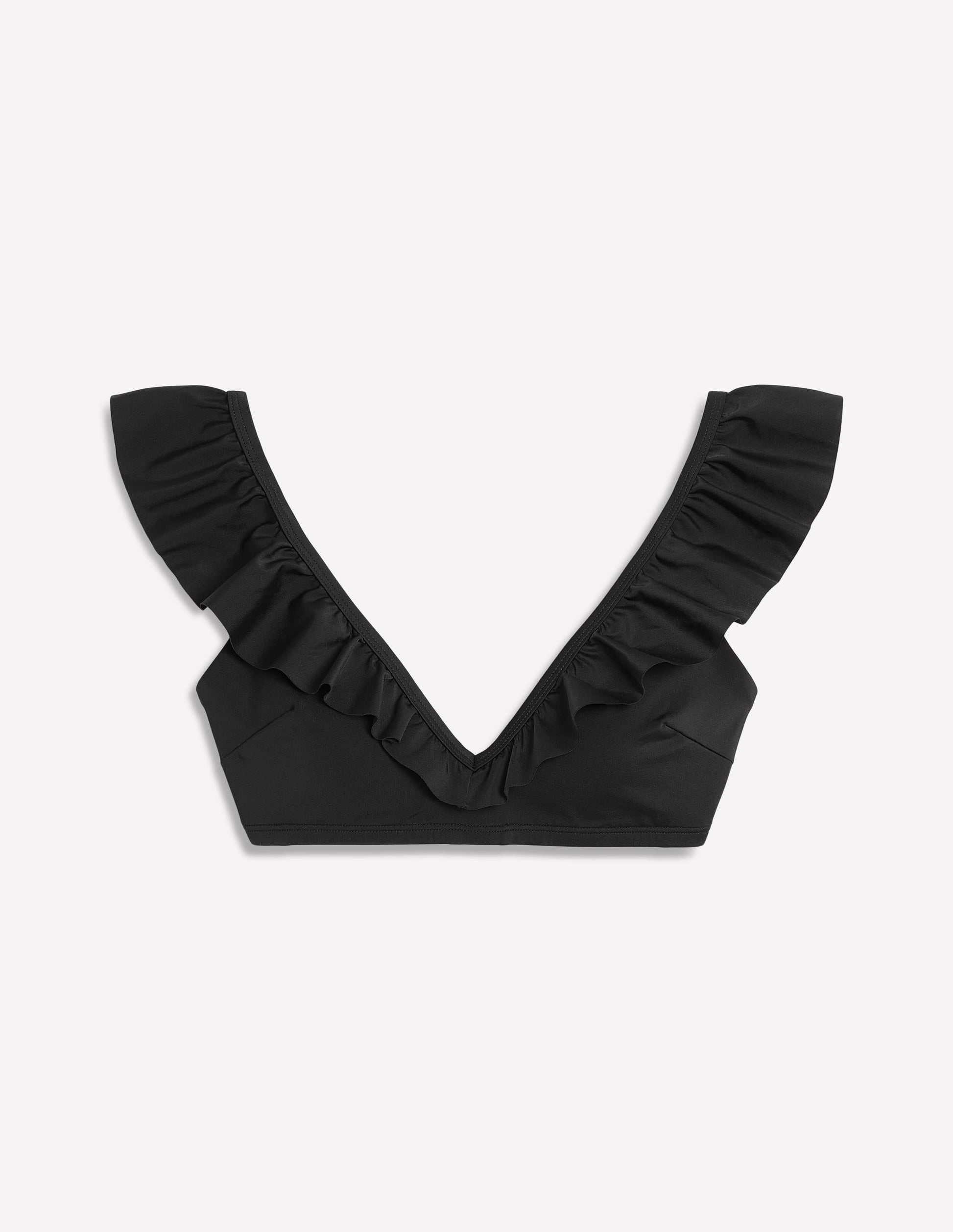 Evia Ruffle Bikini Top-Black-5