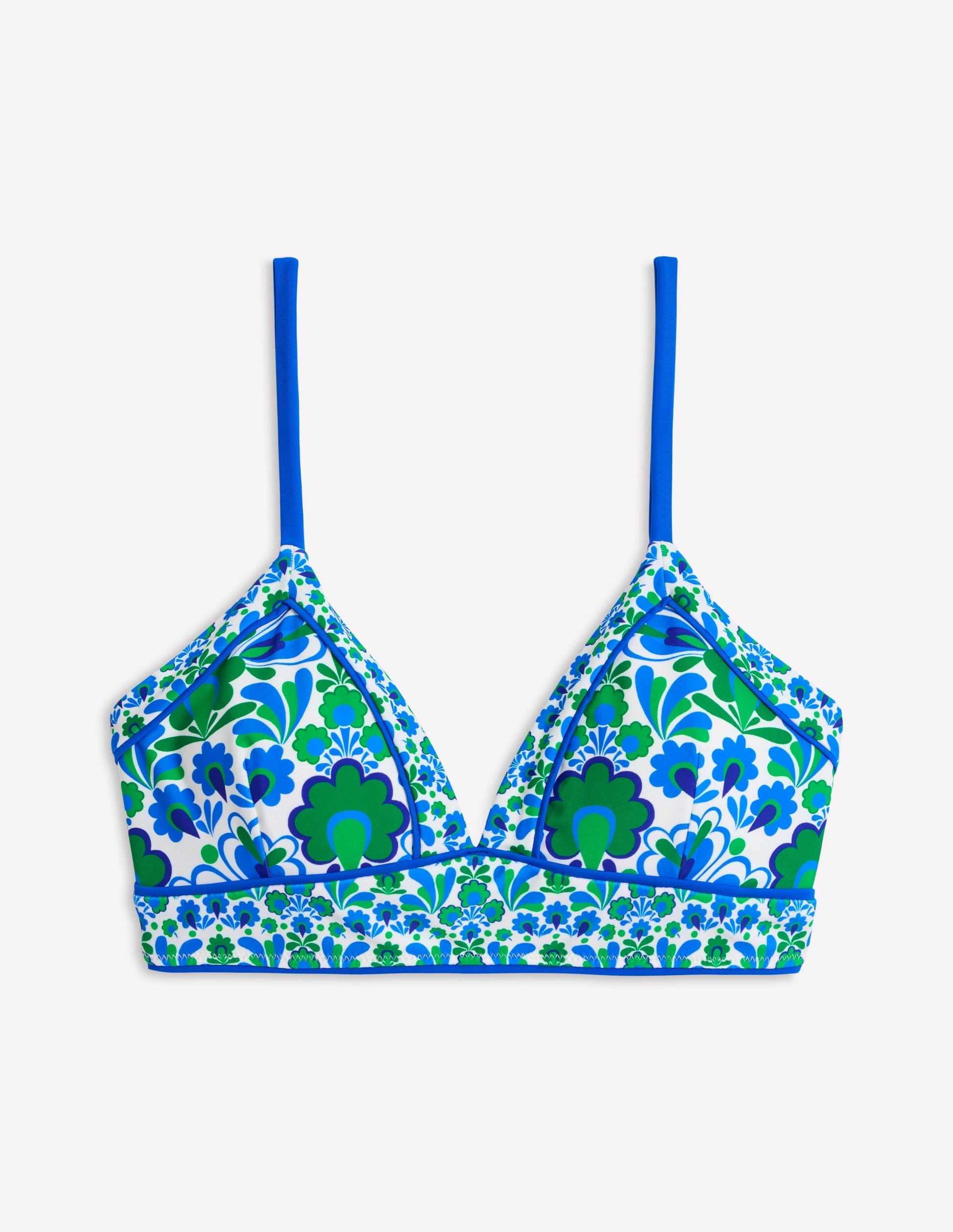 Kasos String V Neck Bikini Top-Decorative Dandelion-5