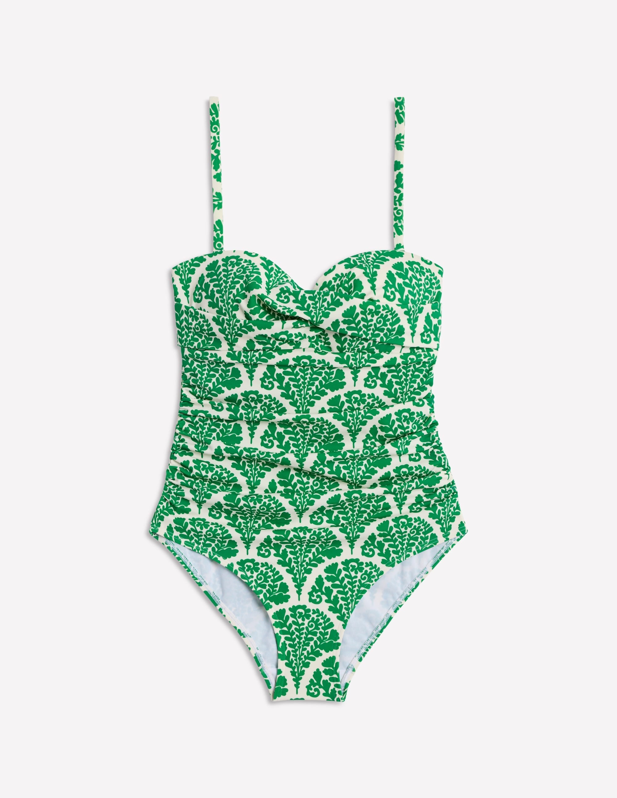 Andros Twist Front Swimsuit-Rich Emerald, Blossomy - Image 4