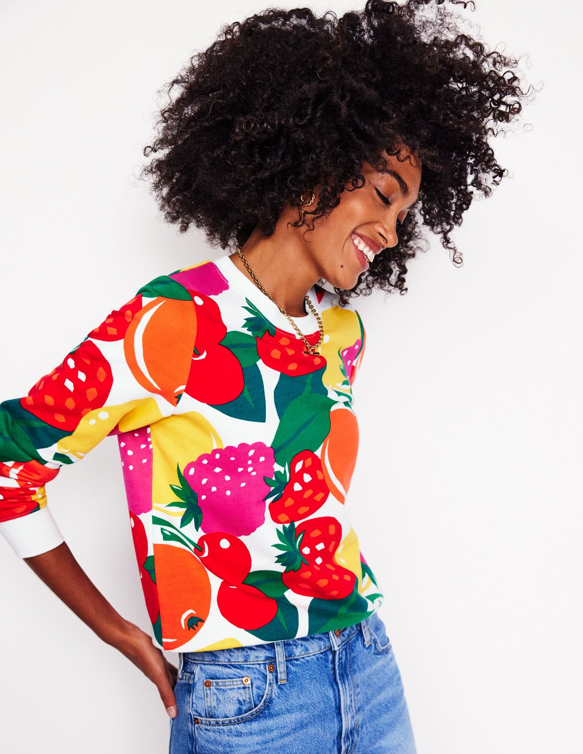 Hannah Printed Sweatshirt-Multi, Summer Fruits-4