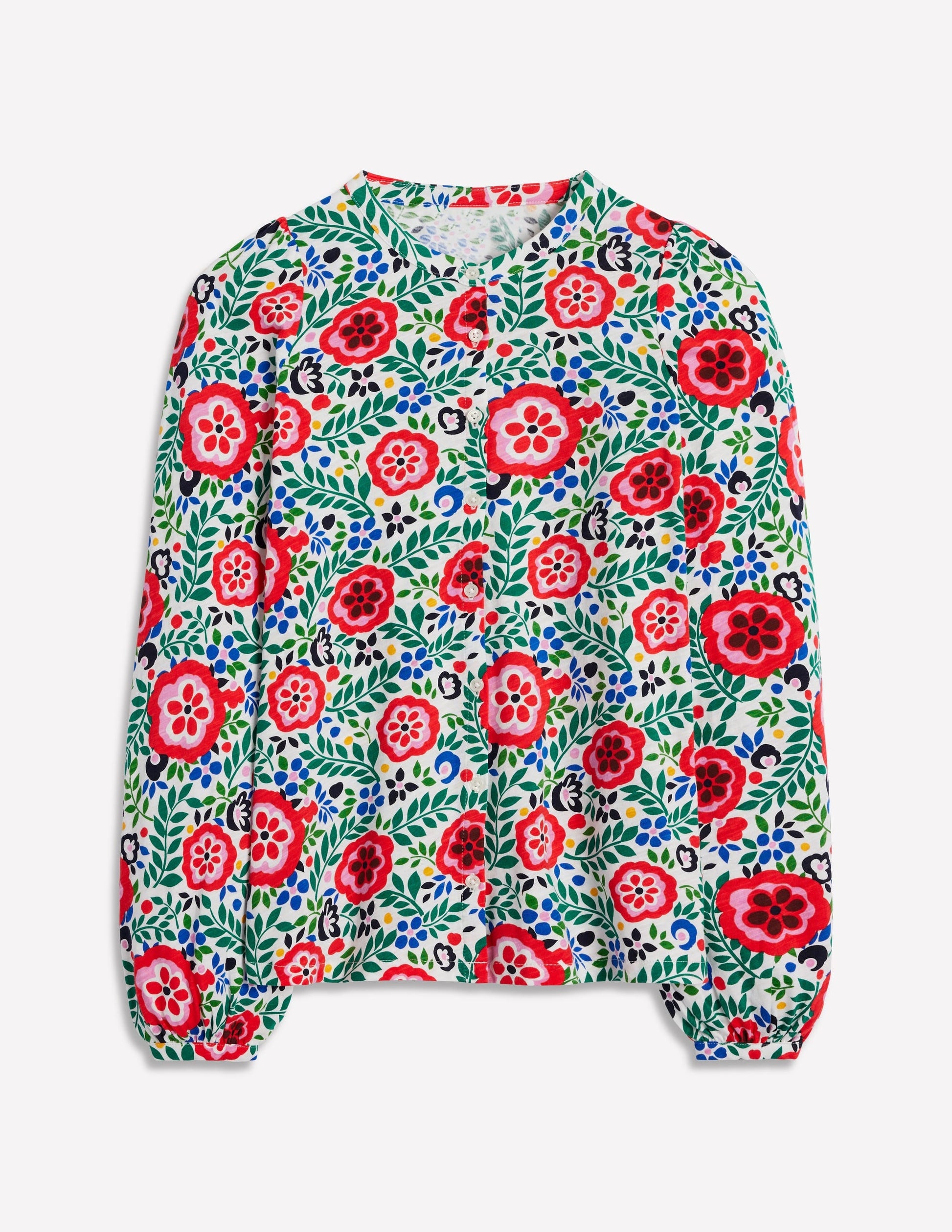 Marina Jersey Shirt-Multi, Foliage Scatter-5