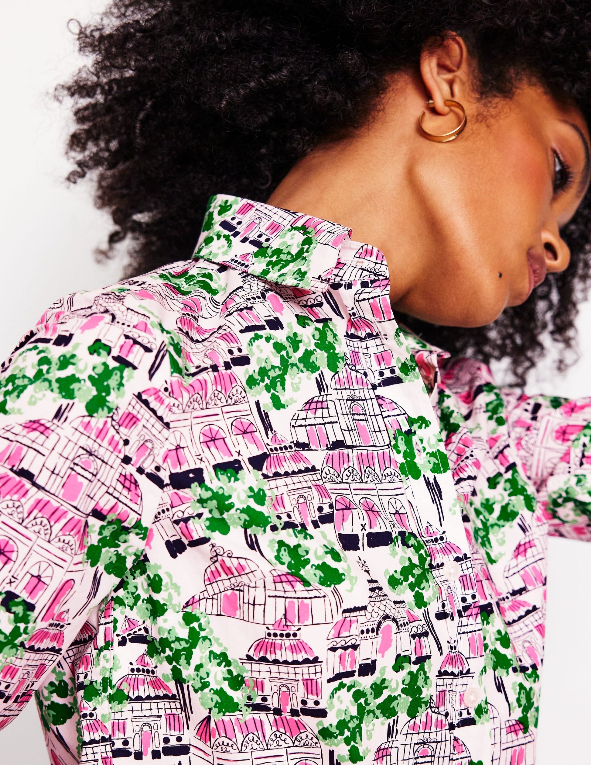 Sienna Cotton Shirt-Ivory, Botanical Greenhouse-2