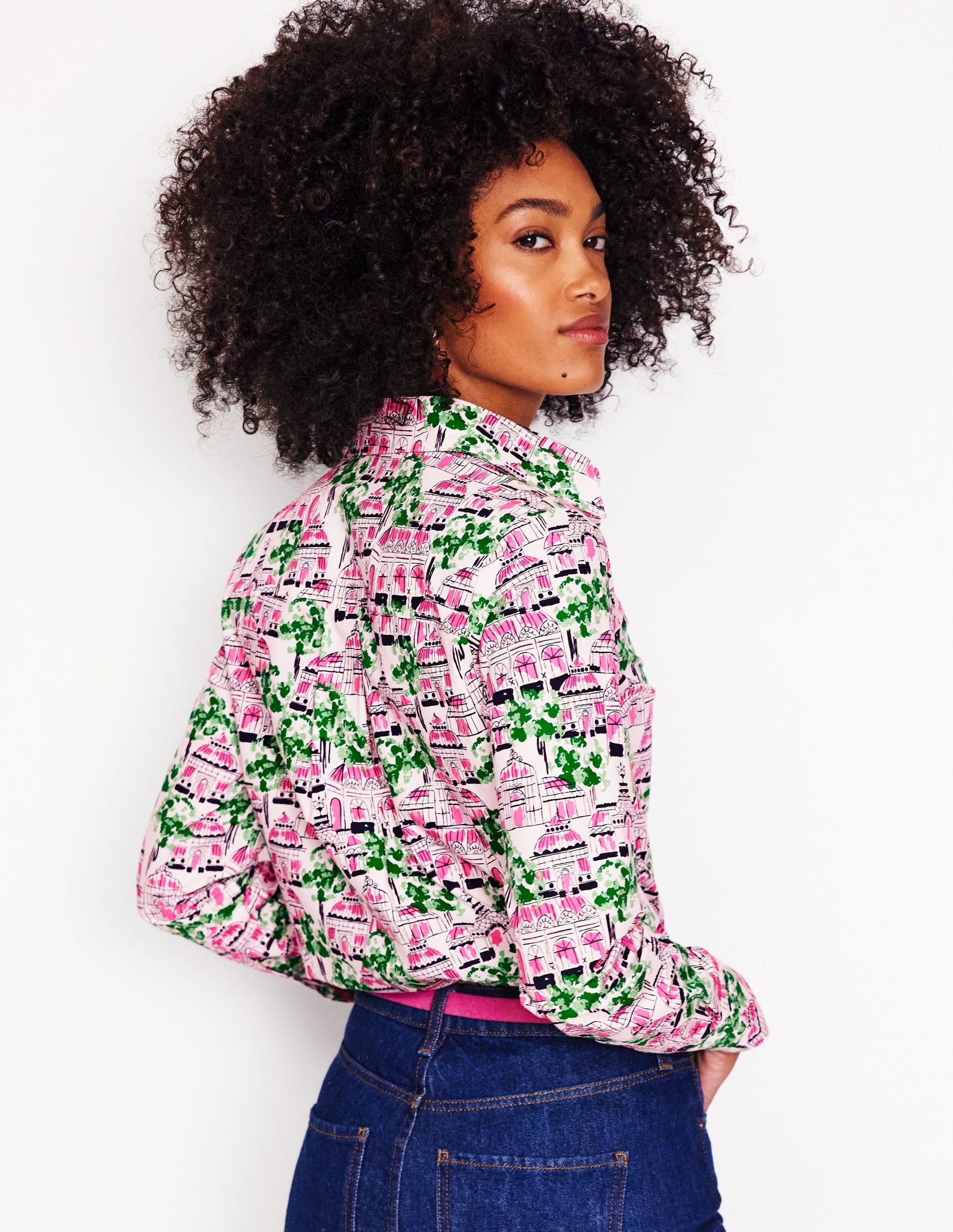 Sienna Cotton Shirt-Ivory, Botanical Greenhouse-3