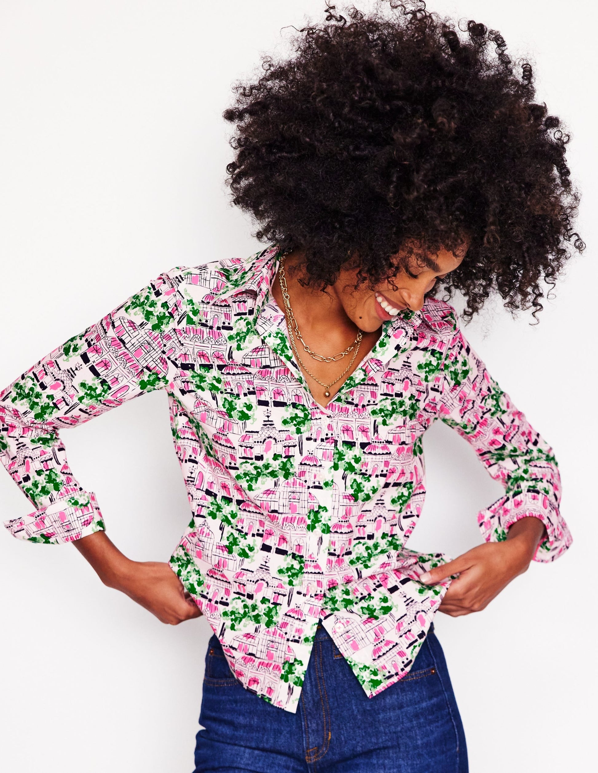 Sienna Cotton Shirt-Ivory, Botanical Greenhouse-4