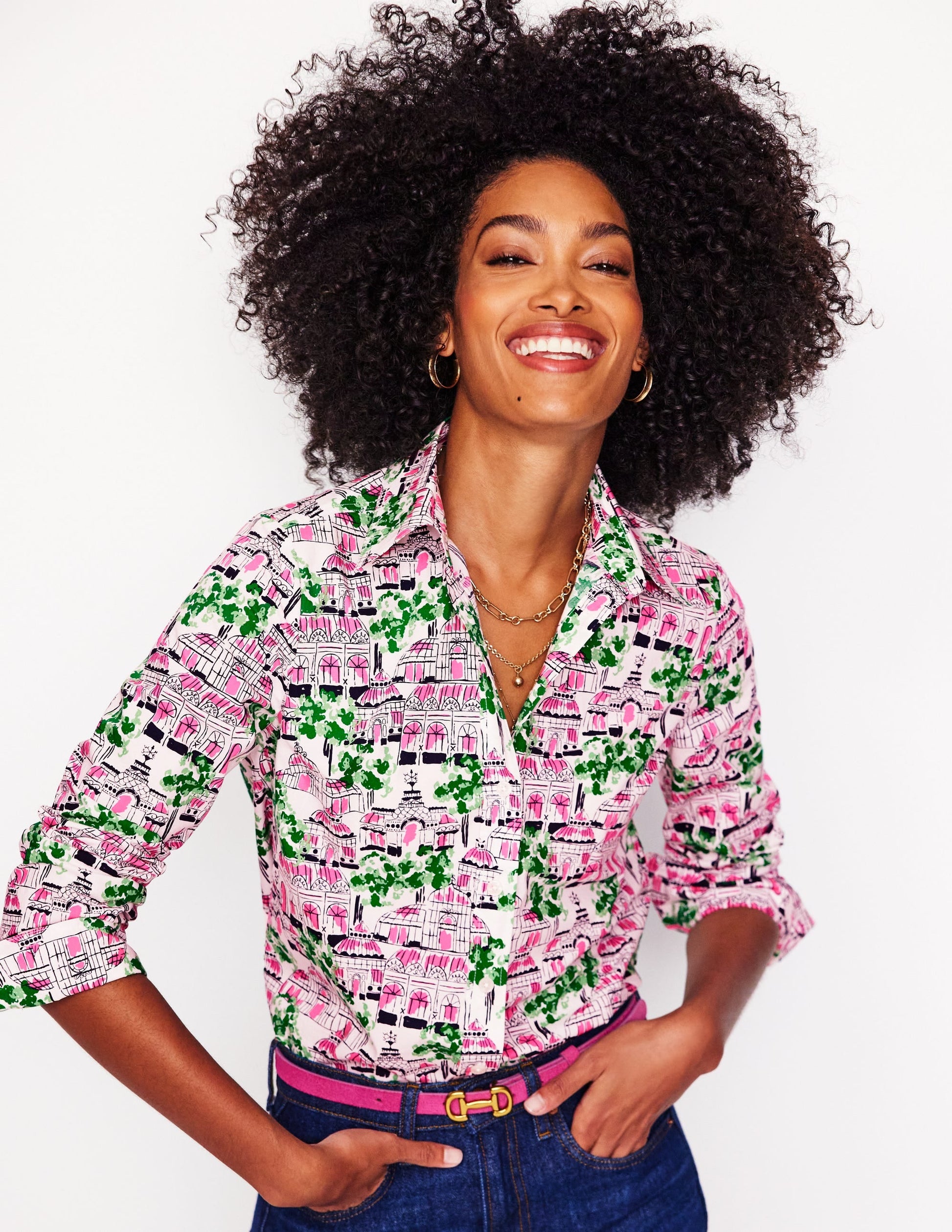 Sienna Cotton Shirt-Ivory, Botanical Greenhouse-5
