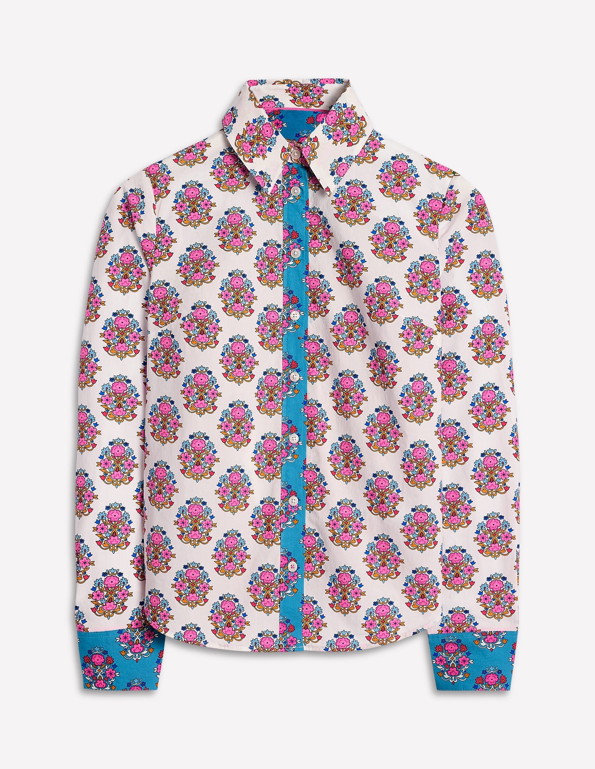 Sienna Cotton Shirt-Ivory, Wildflower Stamp - Image 6