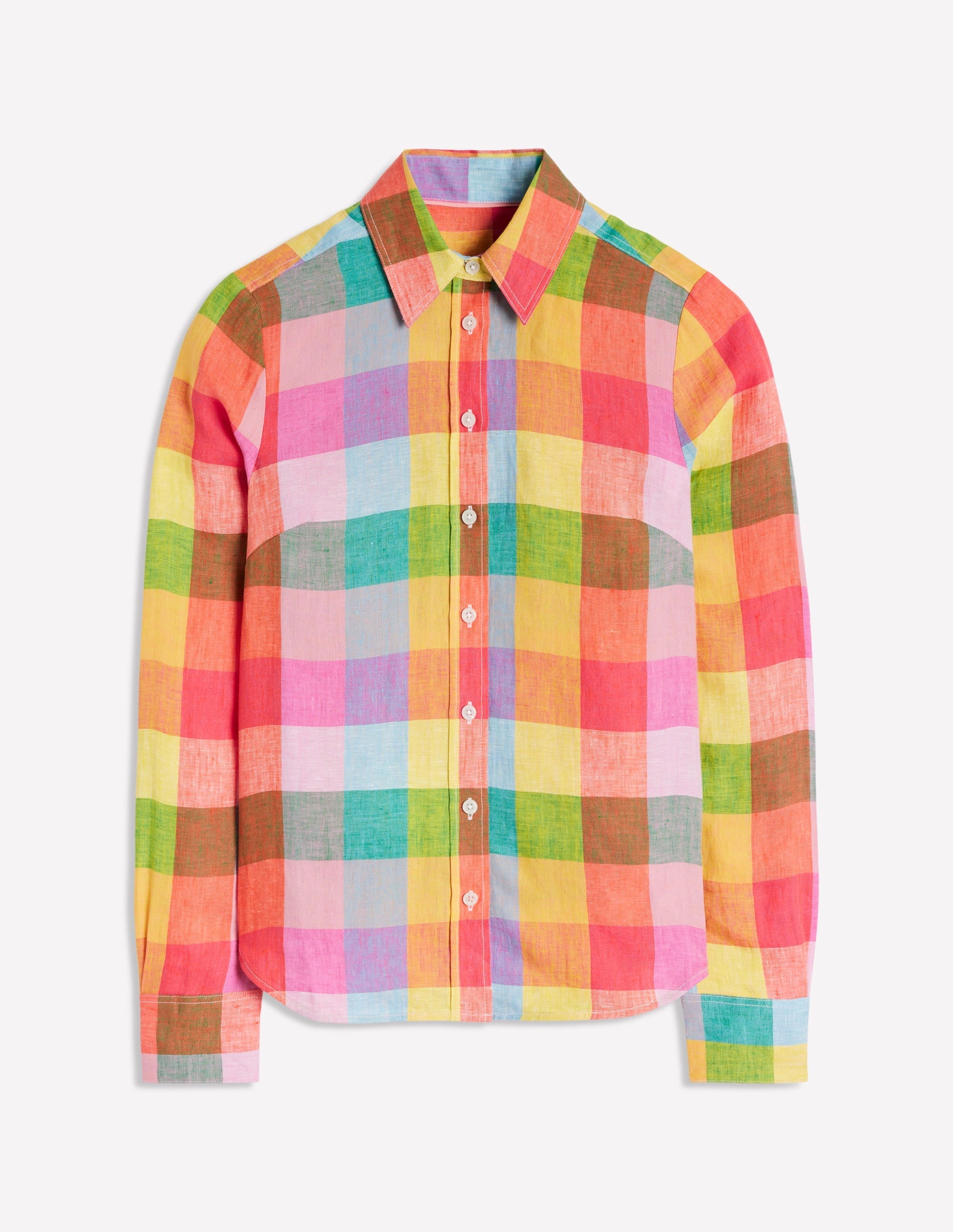 Sienna Linen Shirt-Rainbow Multi Gingham - Image 6