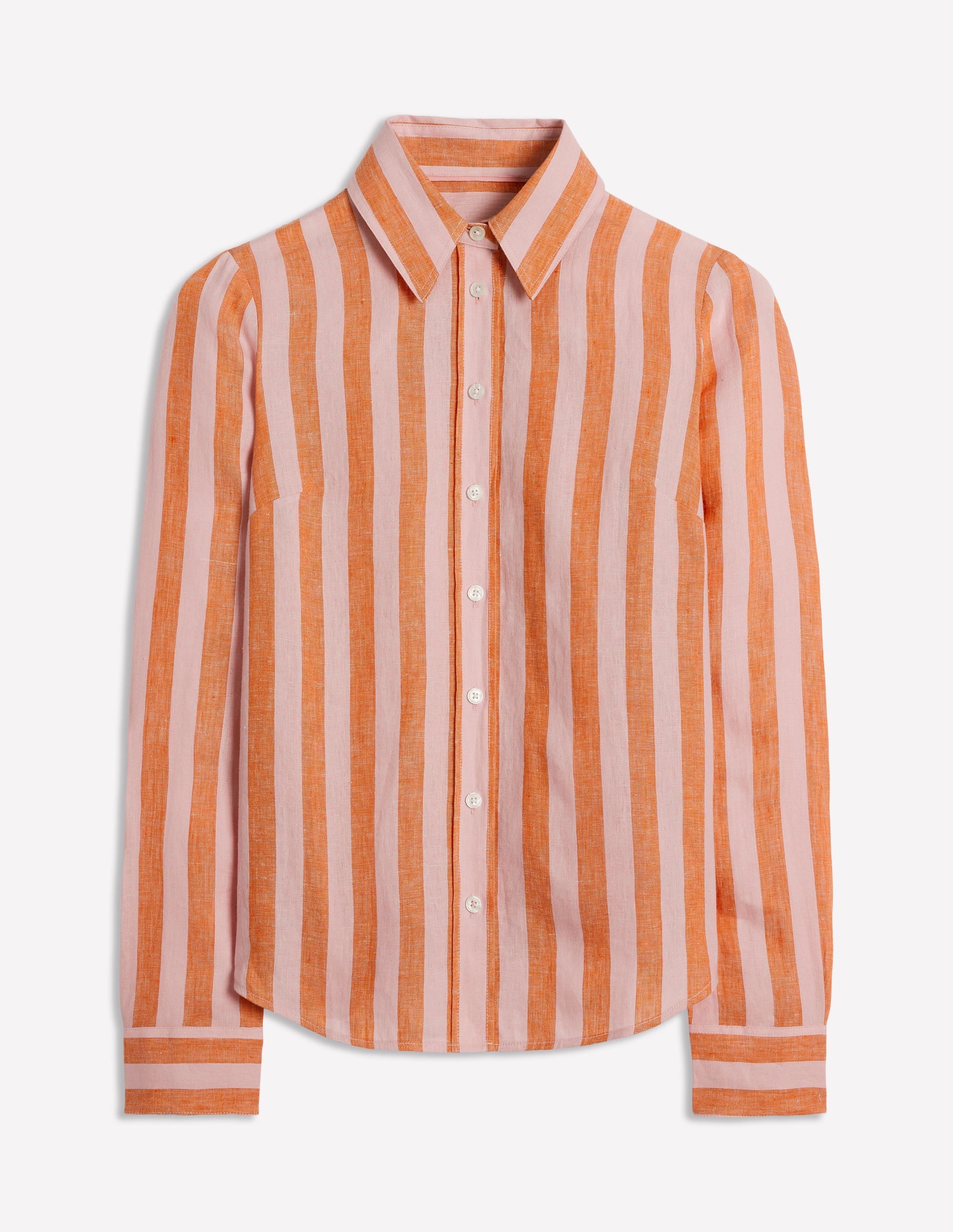 Sienna Linen Shirt-Firecracker and Pink Stripe - Image 8