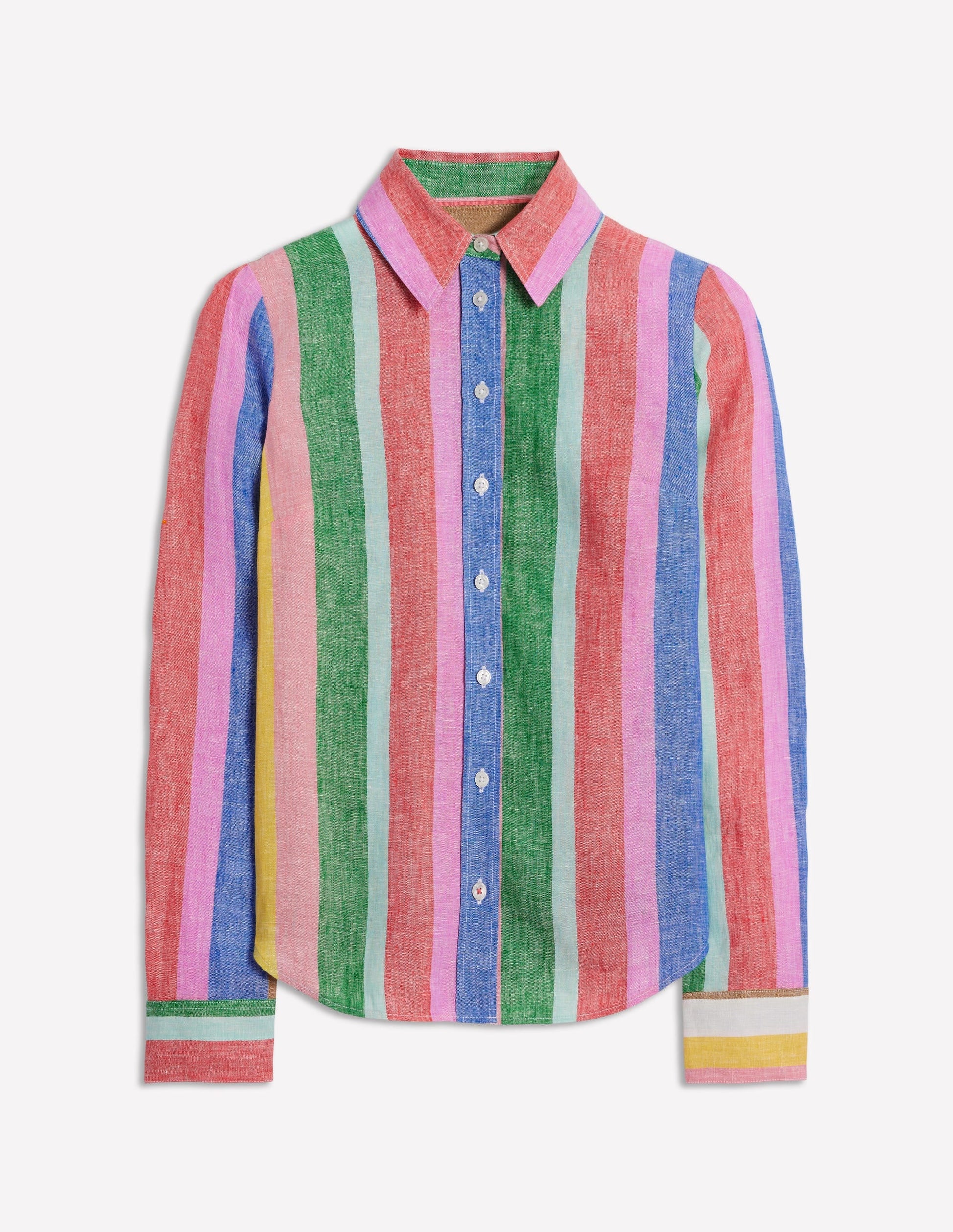 Sienna Linen Shirt-Bright Rainbow Stripe-6