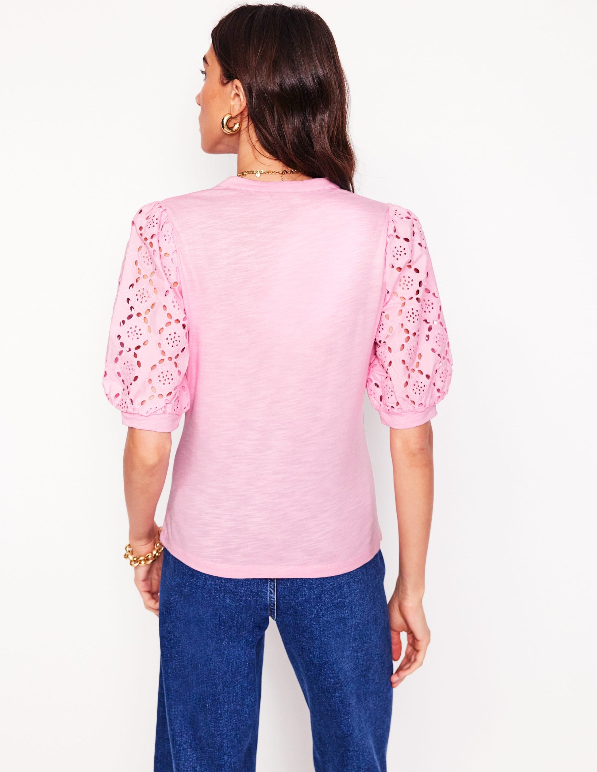 Eden Puff Sleeve Henley Top-Soft Pink-4