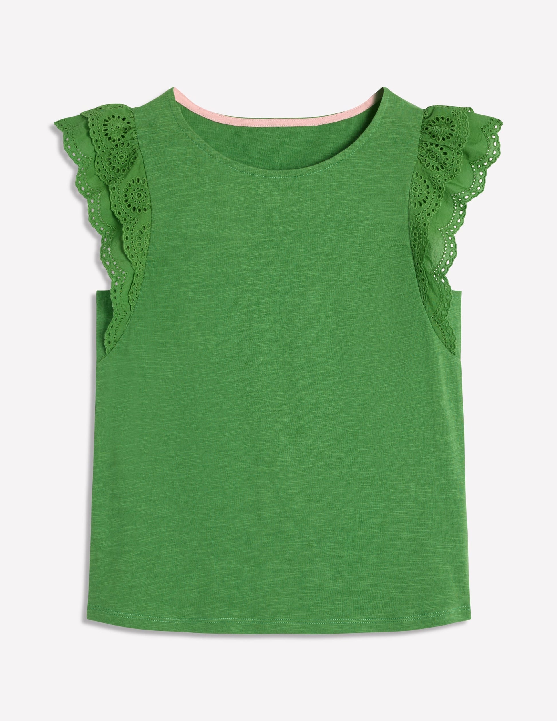 Belle Broderie Sleeve Top-Paradise Green-5