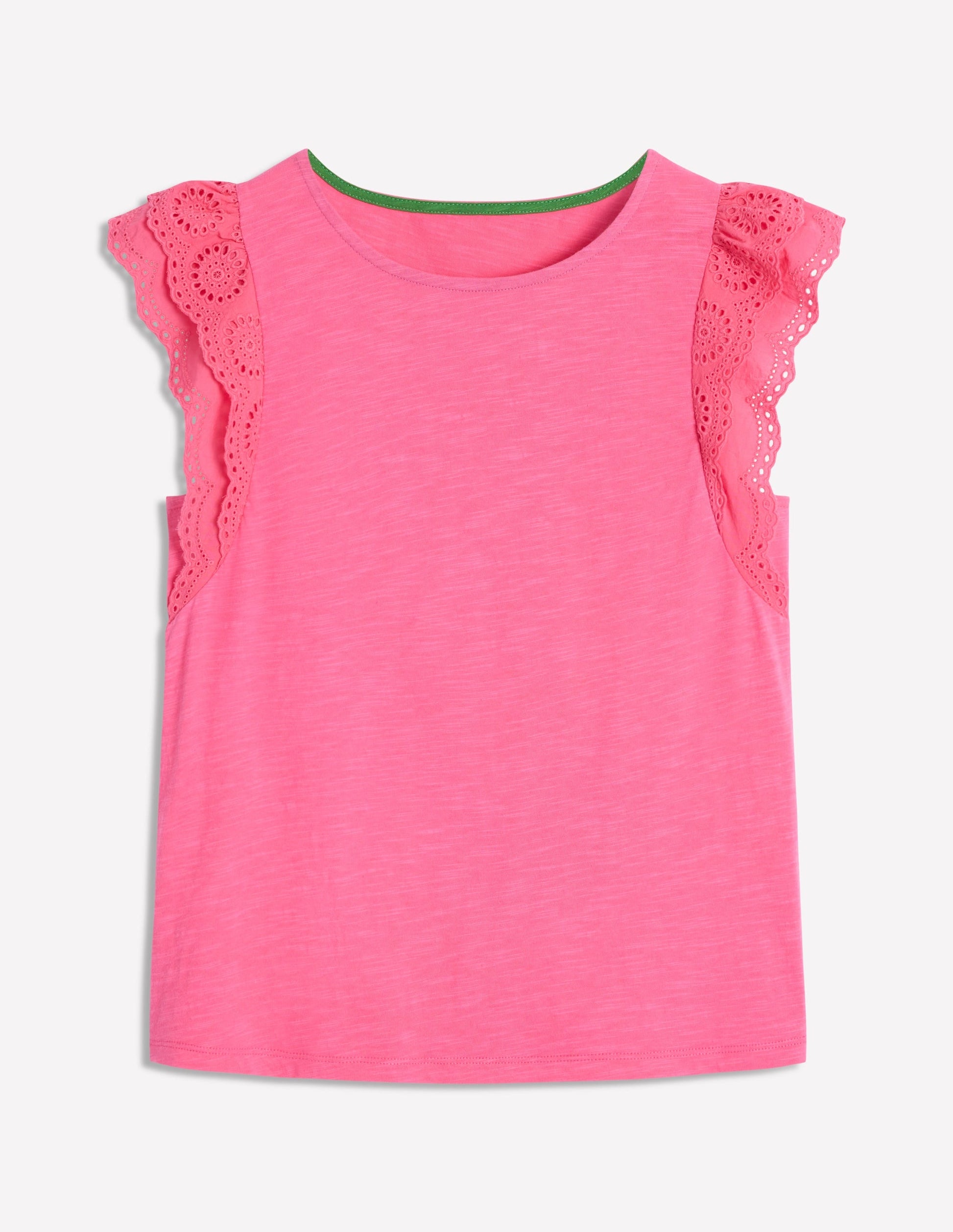Belle Broderie Sleeve Top-Pink Rose-5