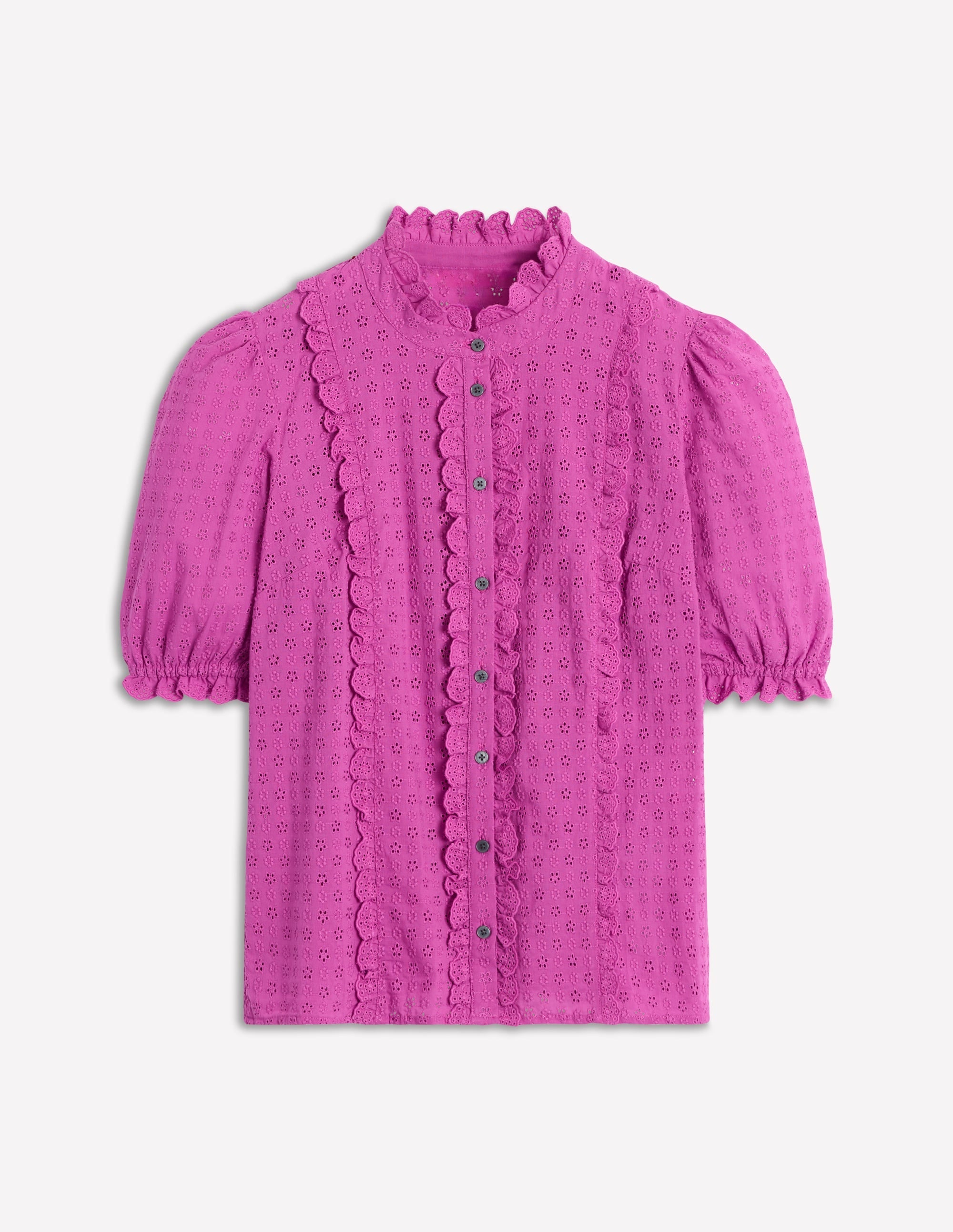 Feminine Cotton Blouse-Foxglove Purple - Image 4