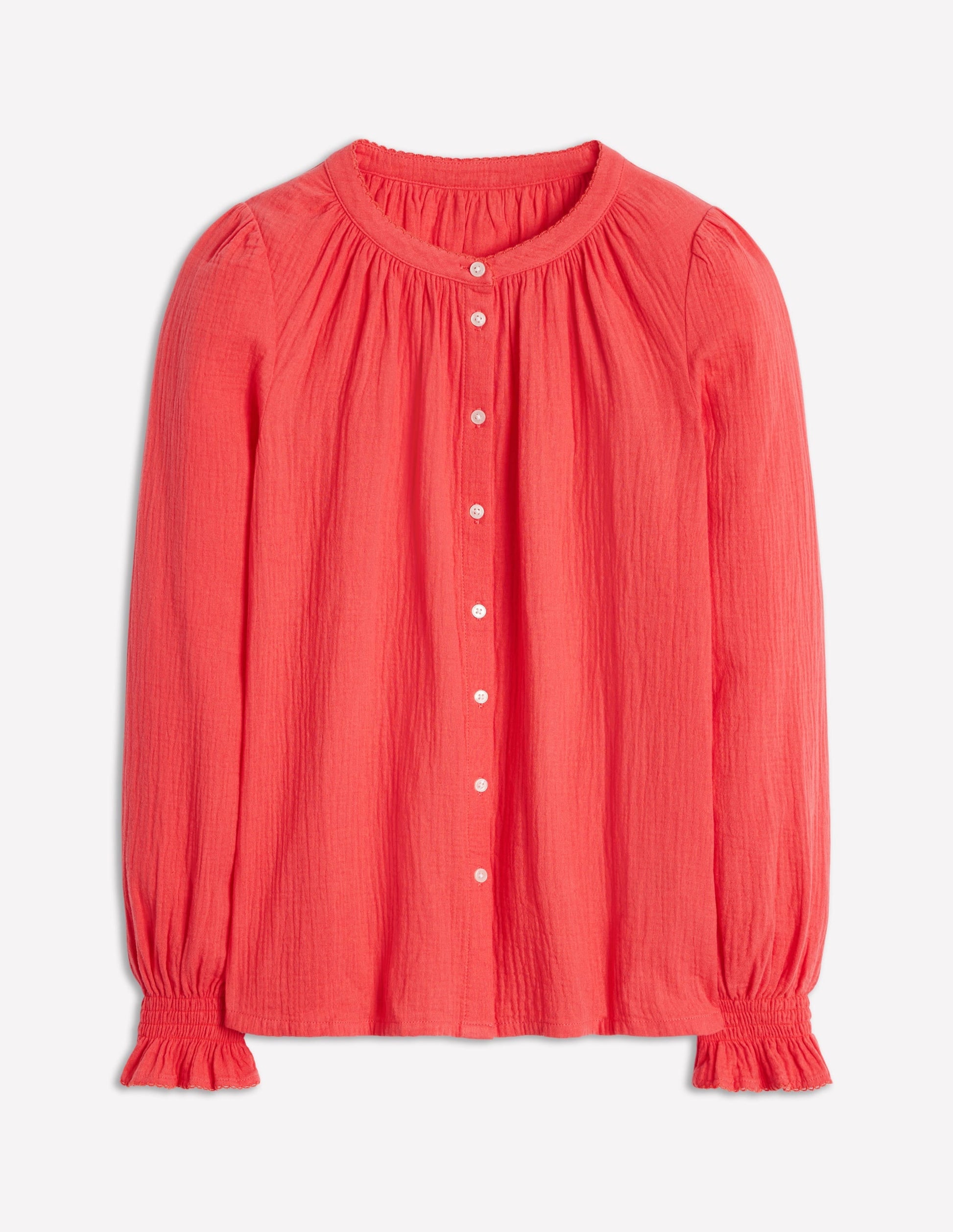 Evie Double Cloth Top-Jam Red-5