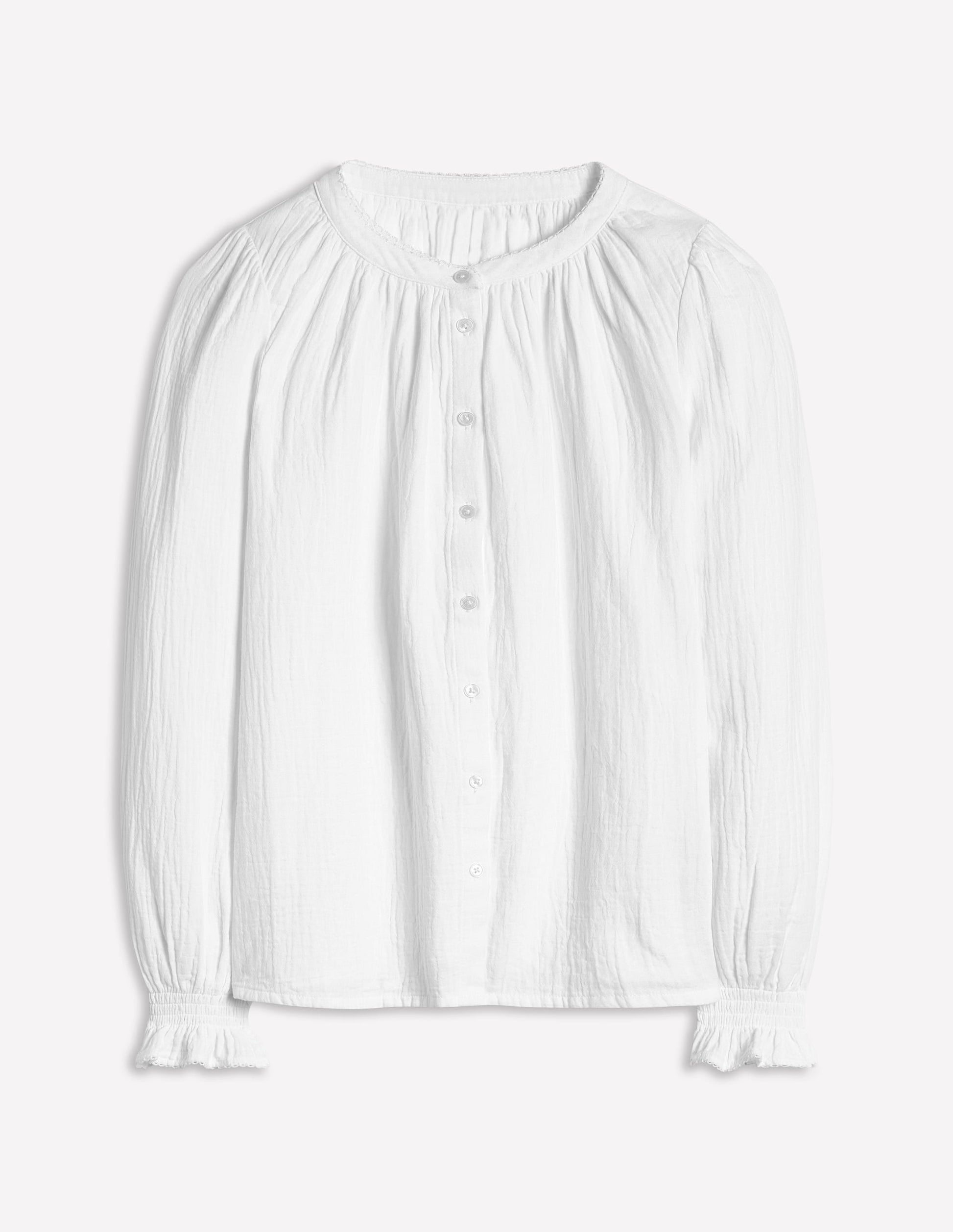 Evie Double Cloth Top-White-5