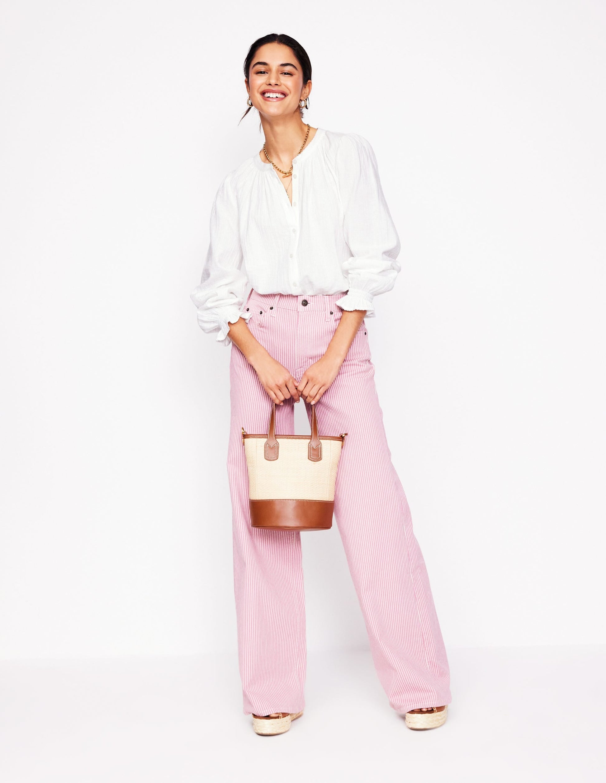 Evie Double Cloth Top-White-4