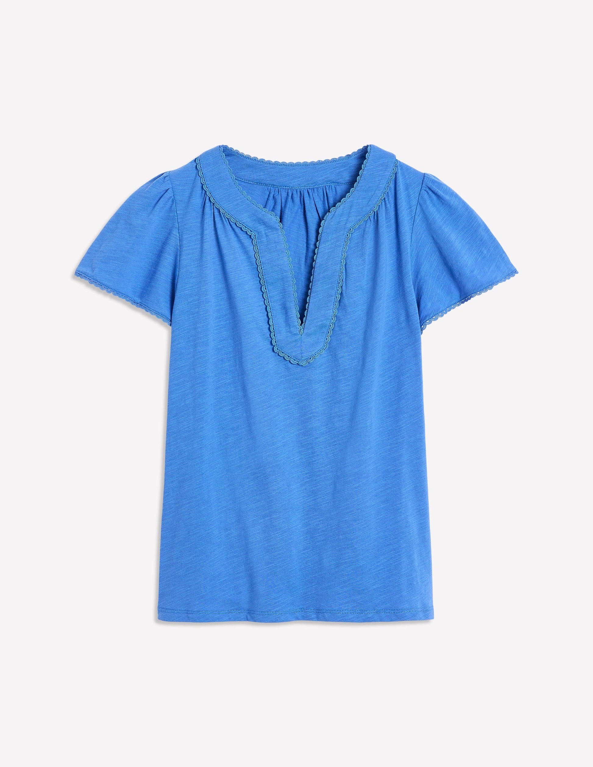 Ava Short Sleeve Top-Peacock Plume Blue-5