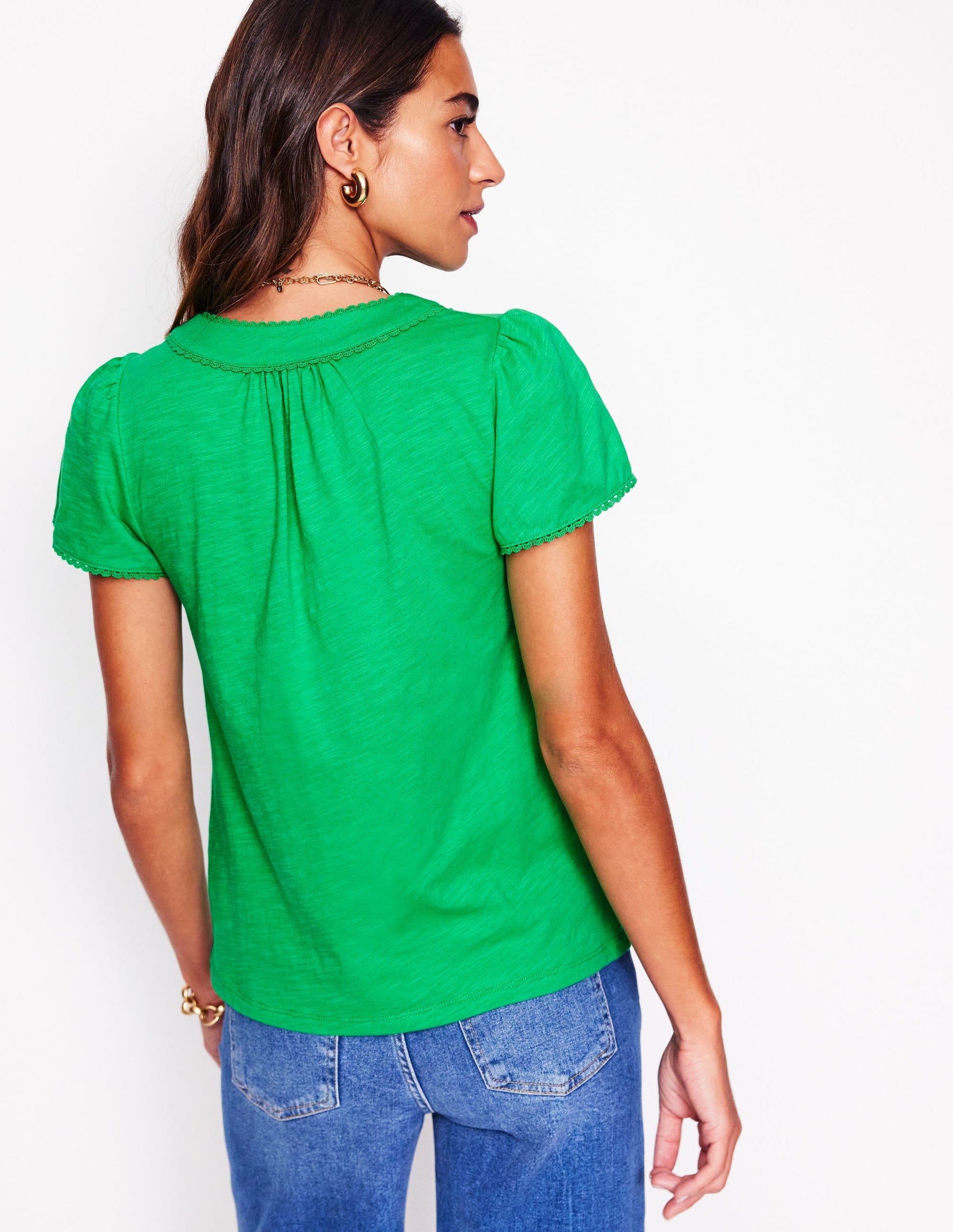 Ava Short Sleeve Top-Sapling Green-3