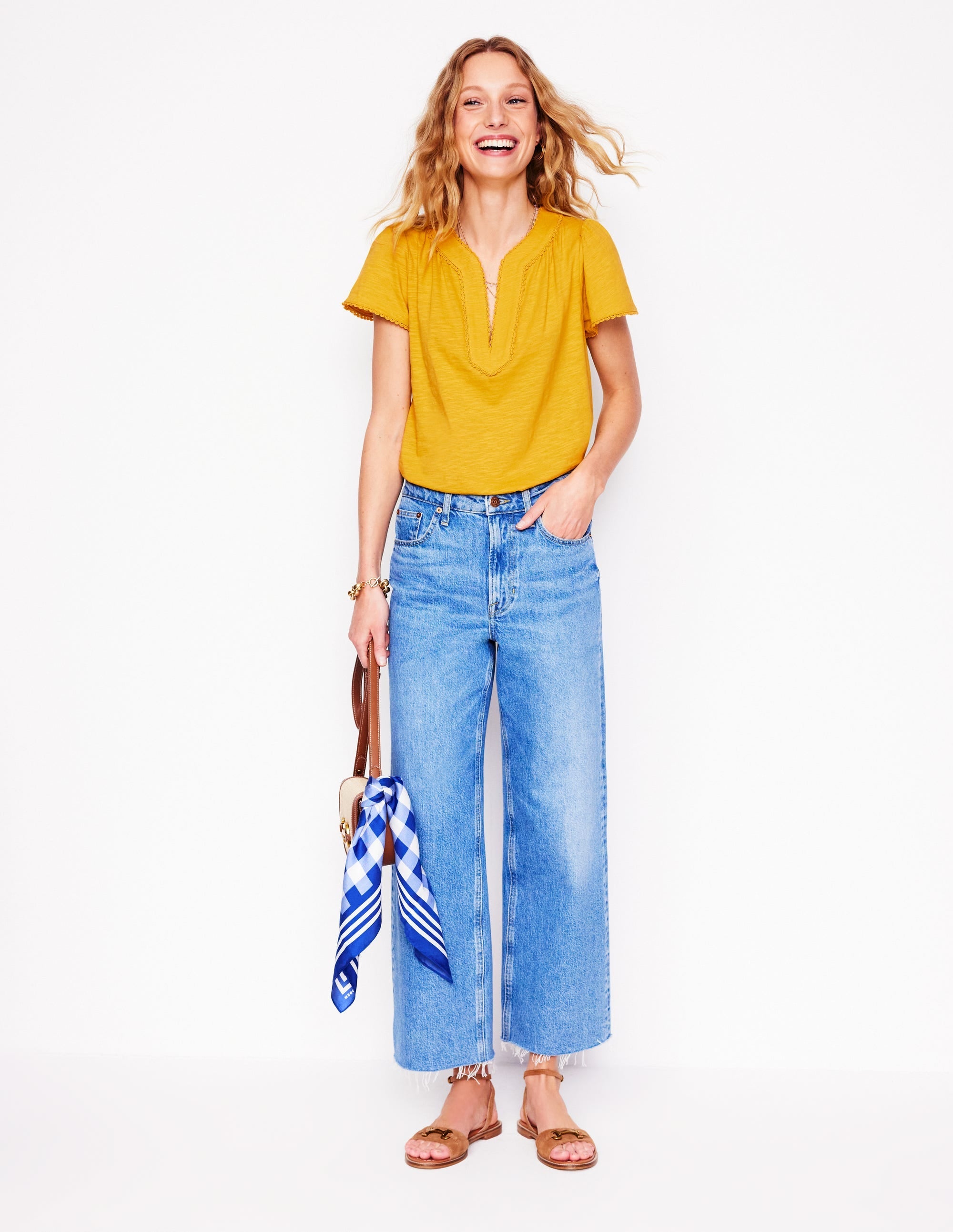 Ava Short Sleeve Top-Honey Yellow - Image 1