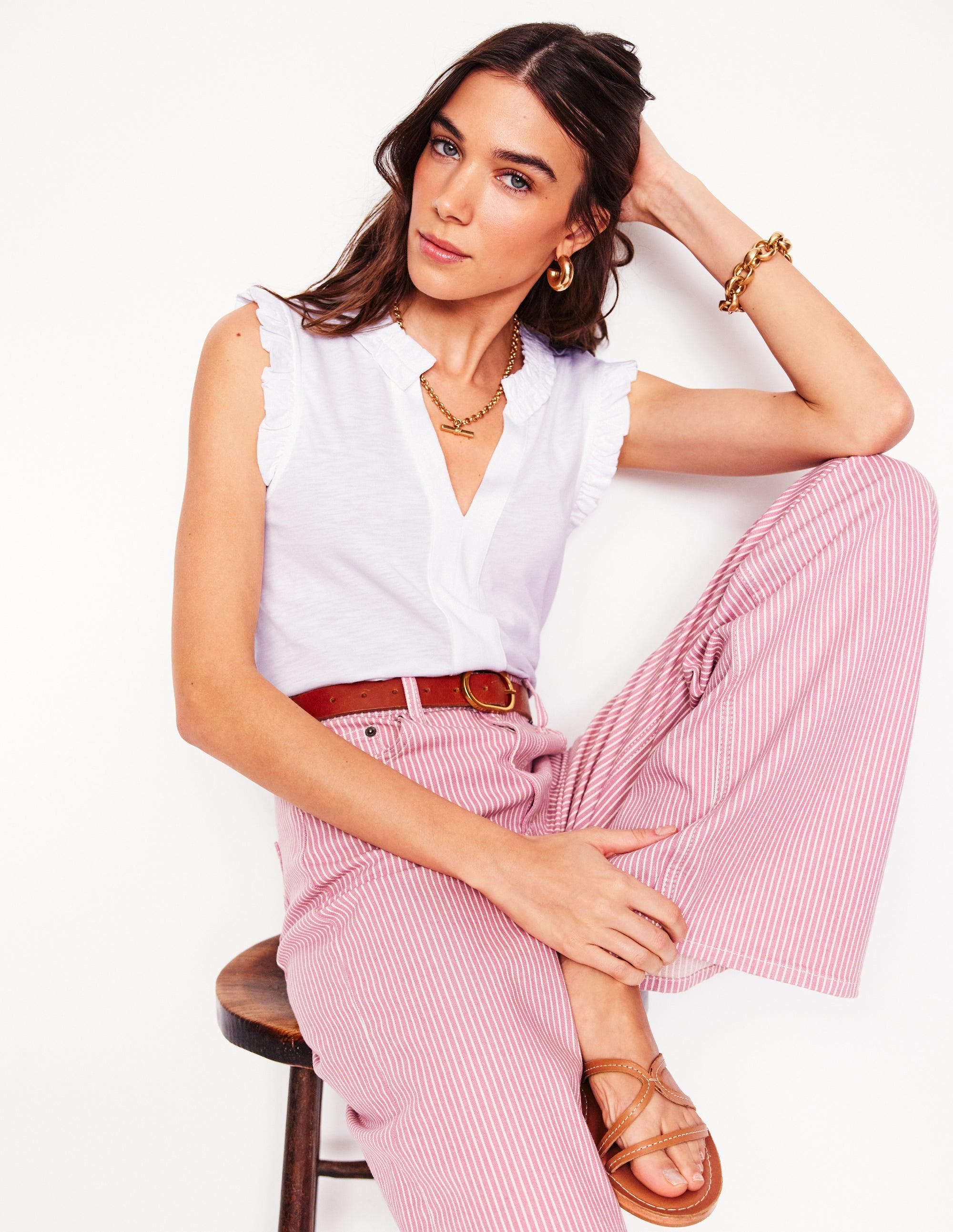 Lola Sleeveless Top-White - Image 1