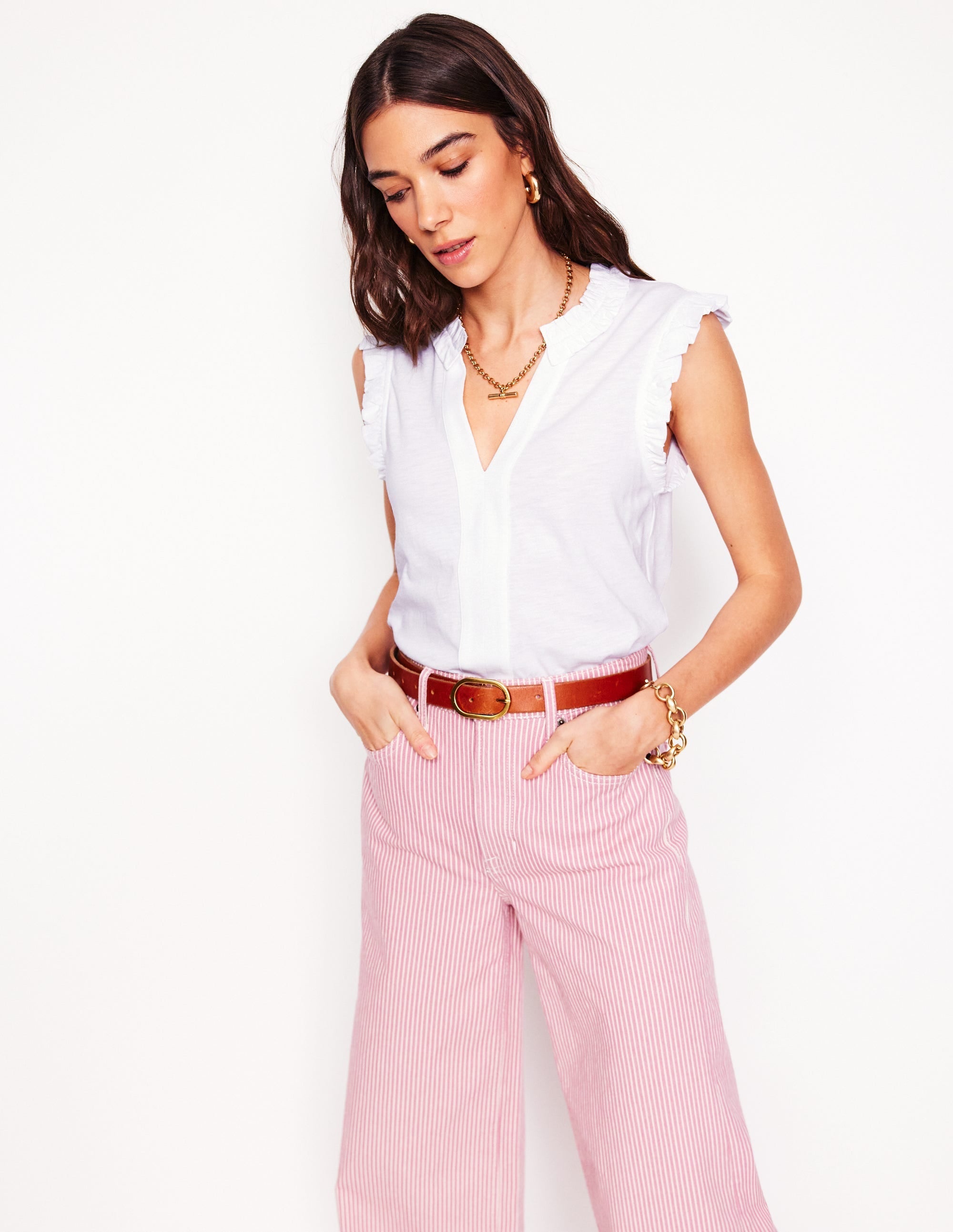 Lola Sleeveless Top-White - Image 4