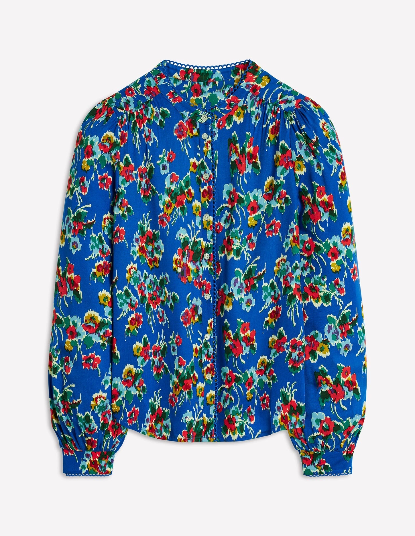 Ara Long Sleeve Top-Gallery Blue, Abstract Posy-7