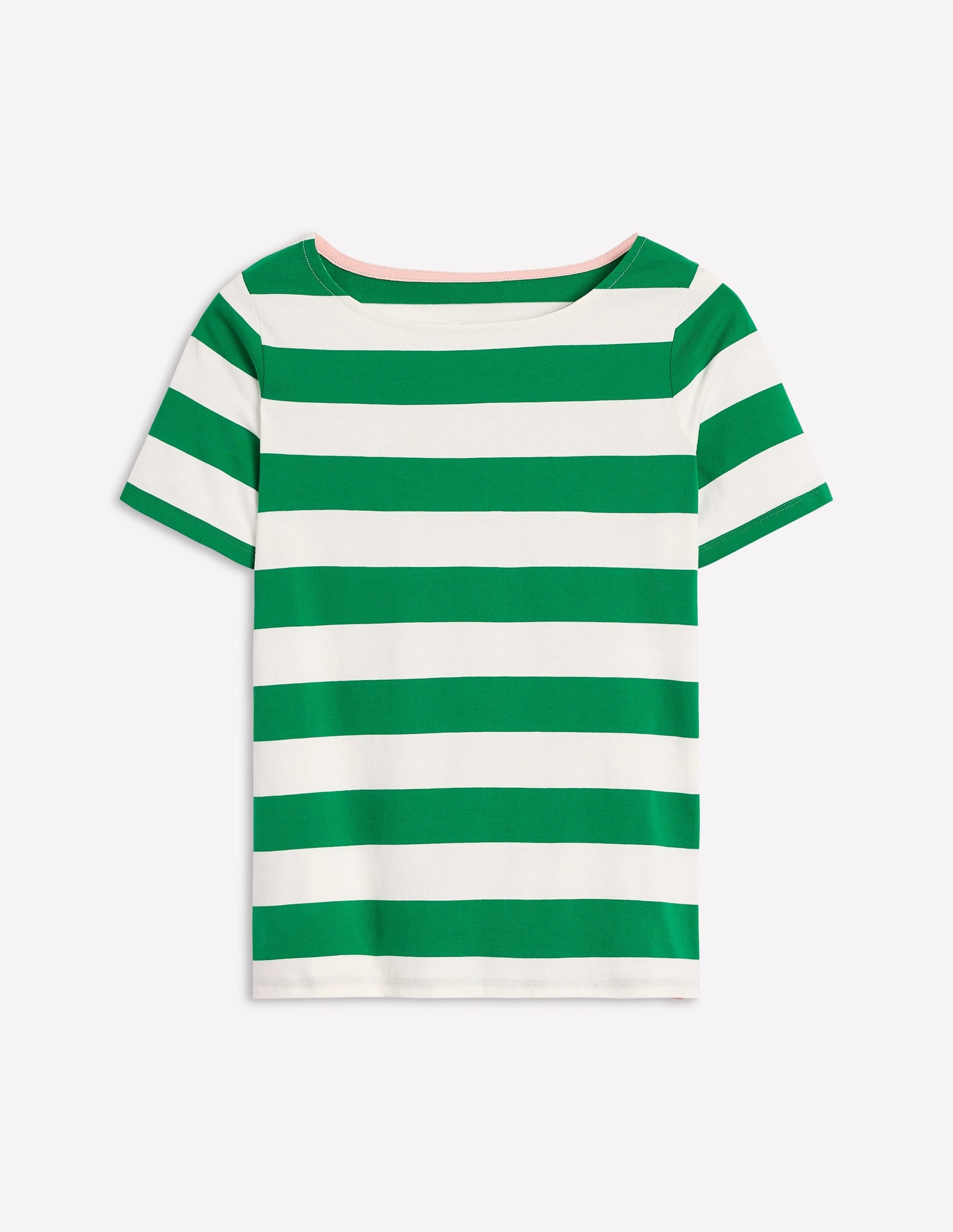 Ella Short Sleeve Breton-Ivory, Rich Emerald-5