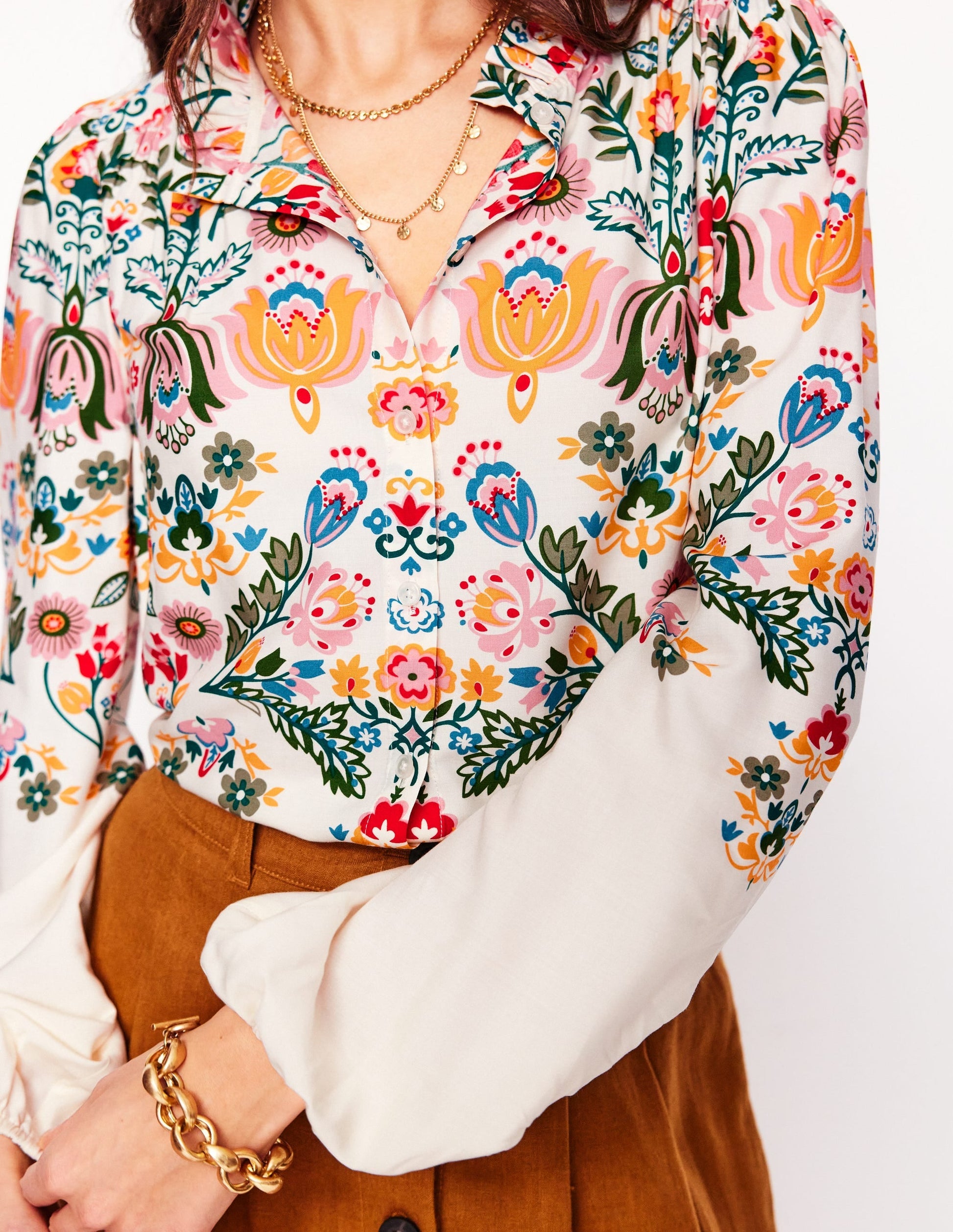 Ruffle Collar Blouse-Ivory, Tulip Fusion-3