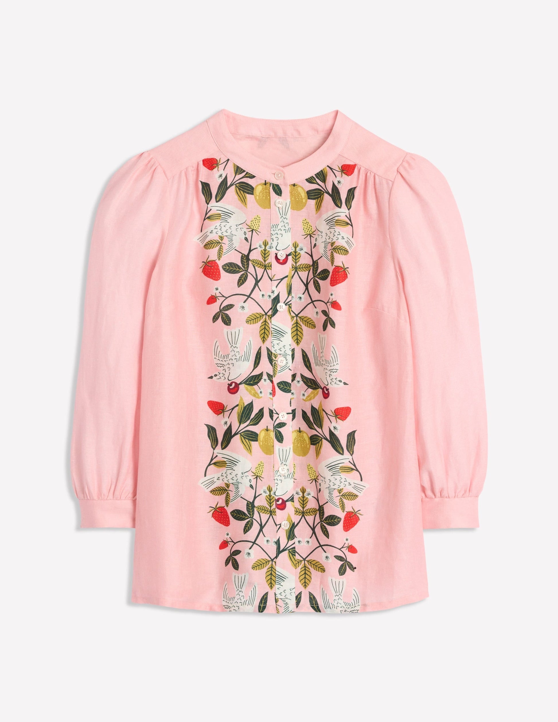Alicia Linen Top-Provence Pink, Bird Paradise-9