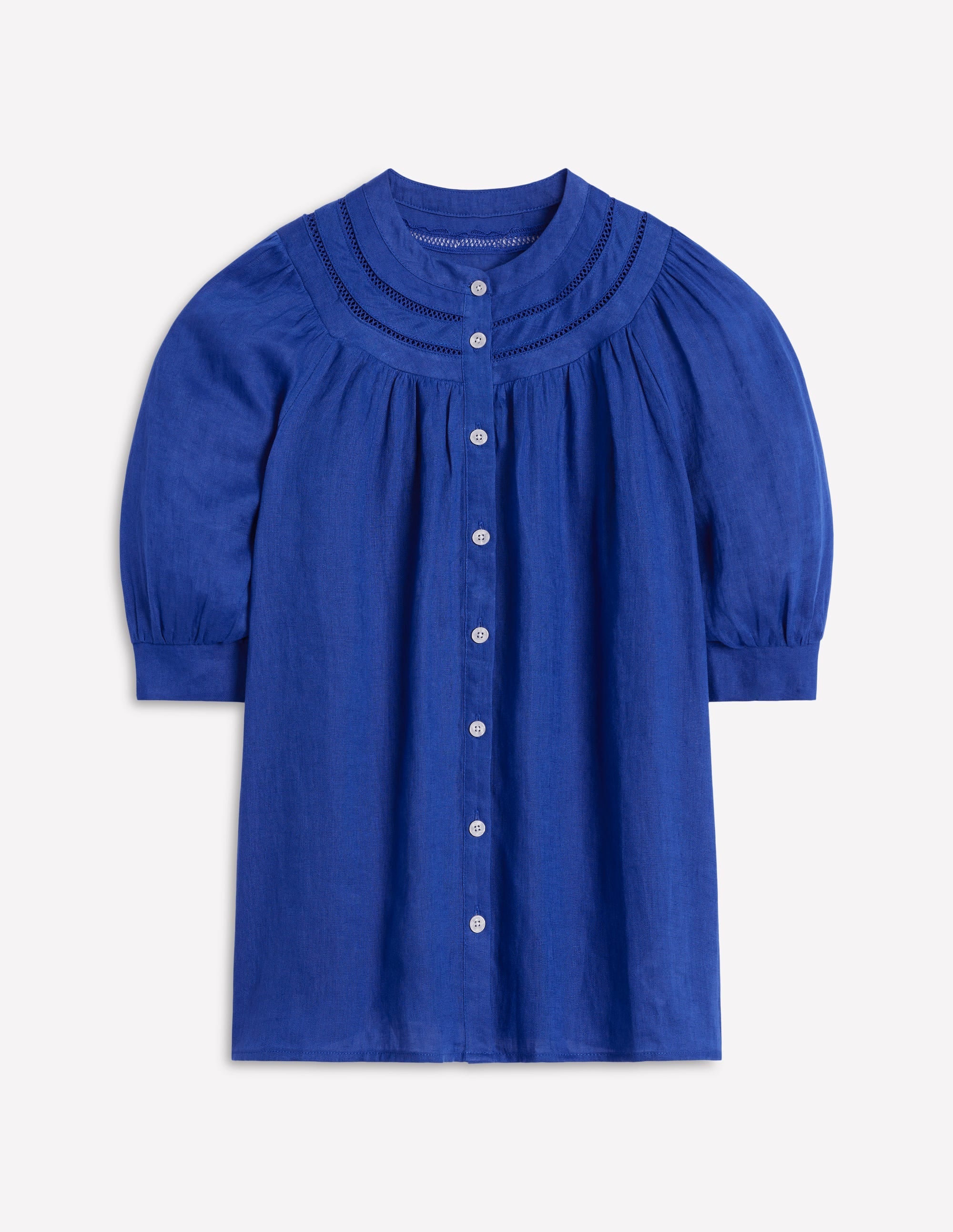 Bea Linen Top-Bright Blue - Image 5