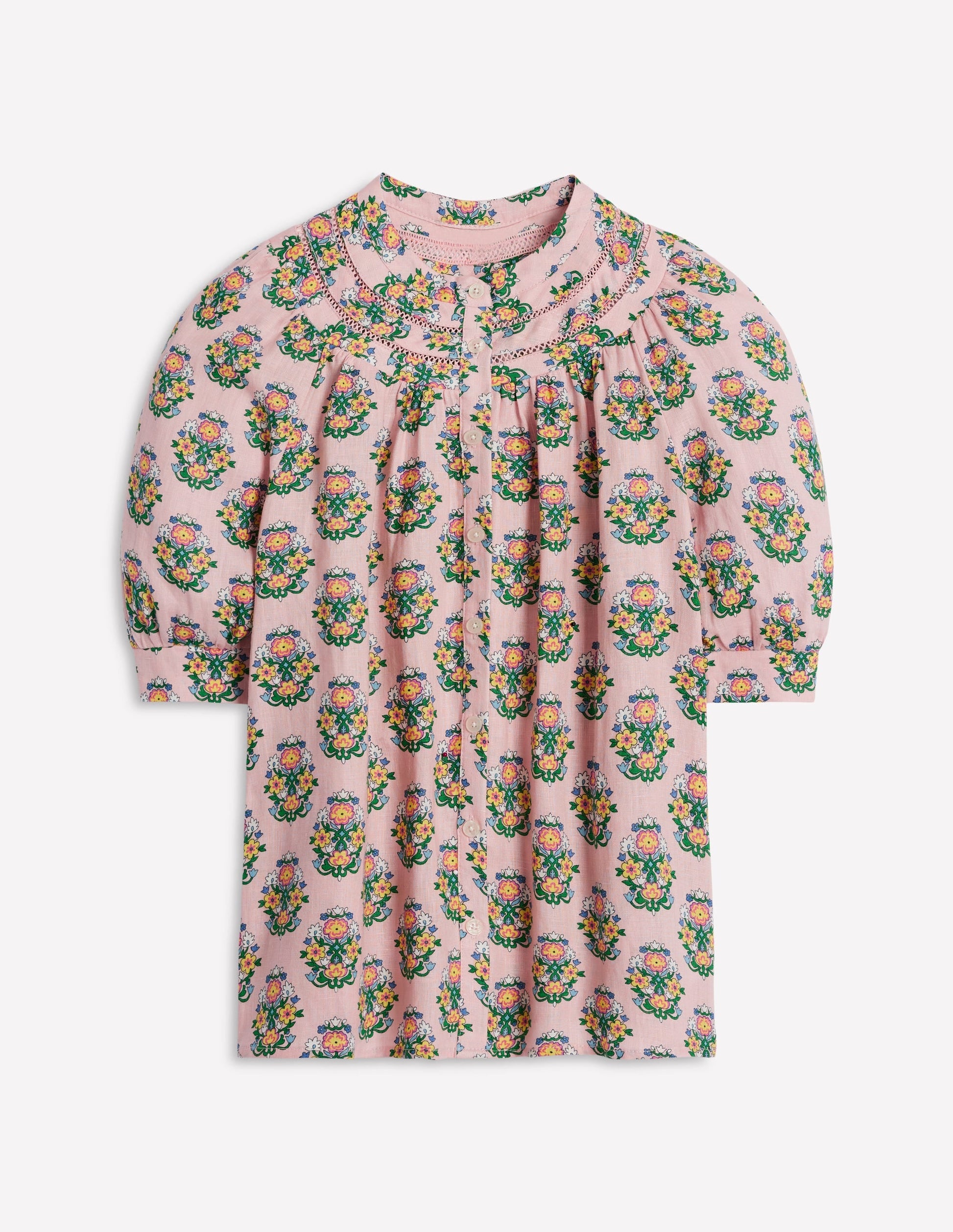 Bea Linen Top-Pink, Wildflower Stamp-8