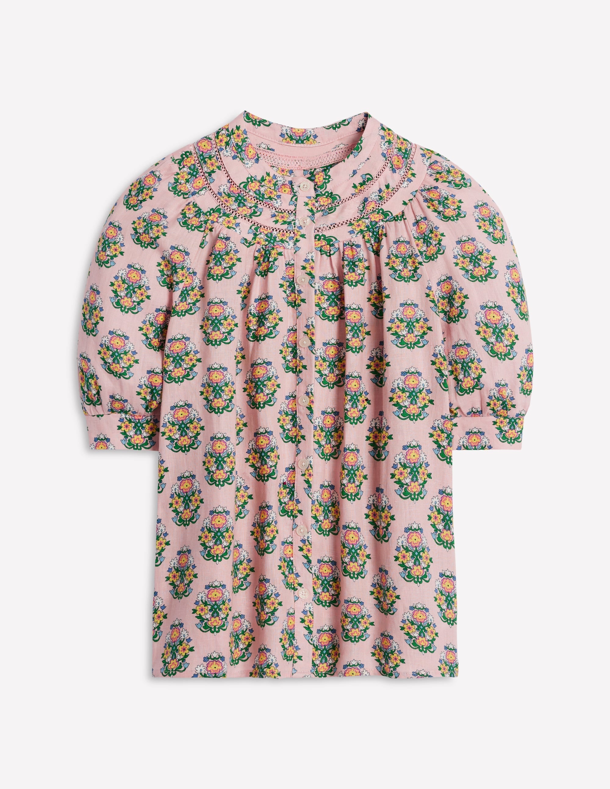 Bea Linen Top-Pink, Wildflower Stamp - Image 8