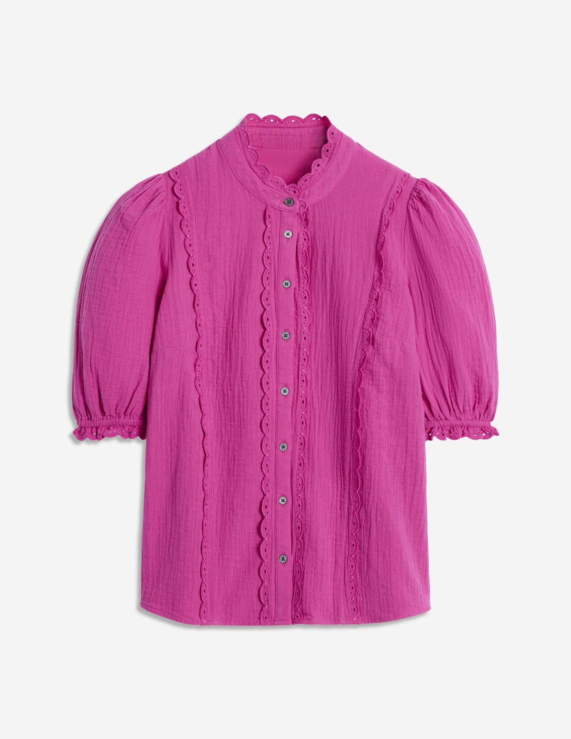 Scallop Double Cloth Top-Cosmos Pink-5