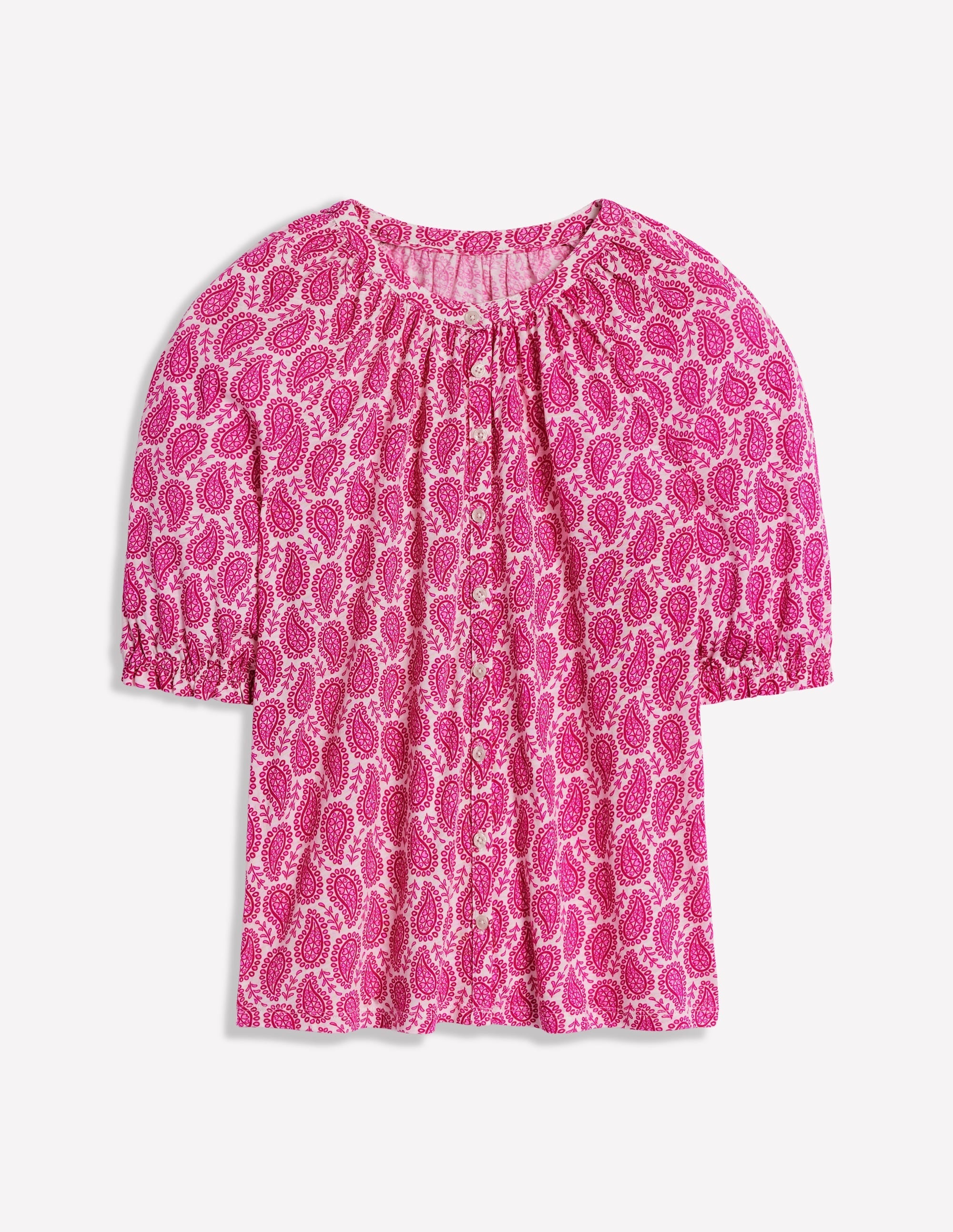 Isla Jersey Shirt-Cosmos Pink, Paisley Heart - Image 5