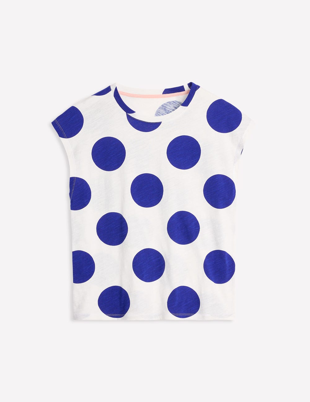 Printed Slub T-Shirt-Bright Blue, Spot - Image 5