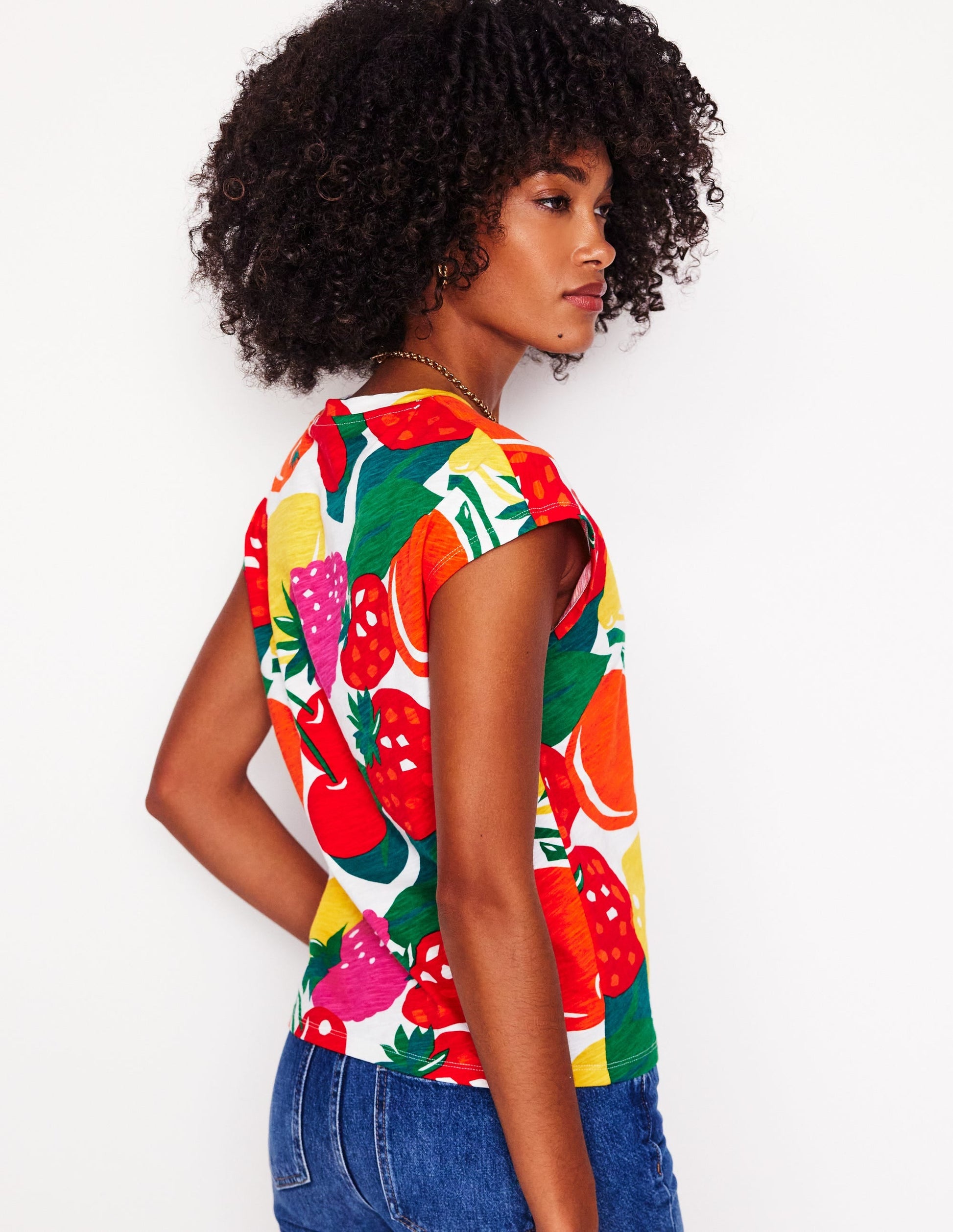 Printed Slub T-Shirt-Multi, Summer Fruits-3