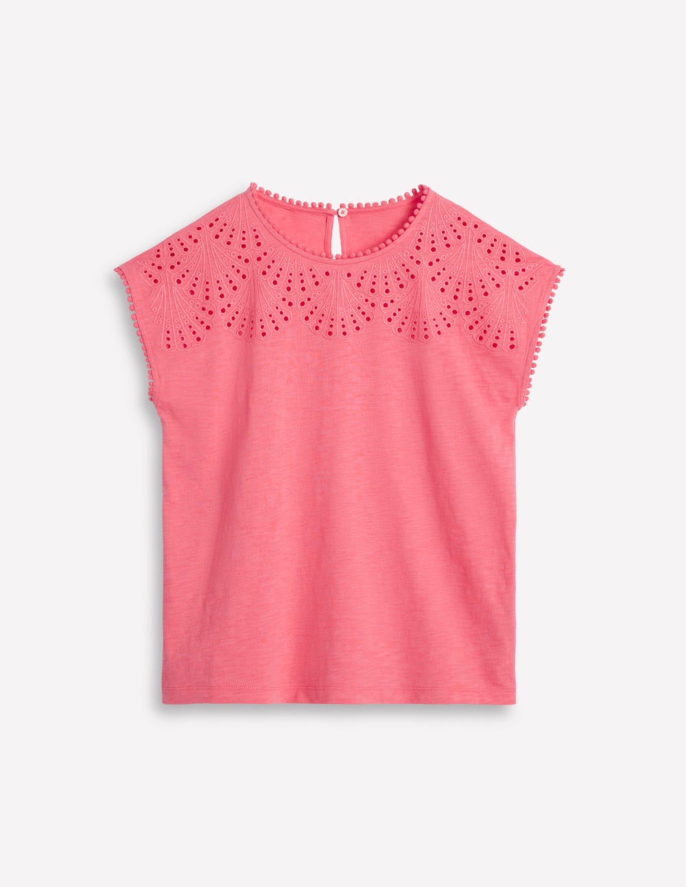 Anya Broderie T-shirt-Azalea Pink-6