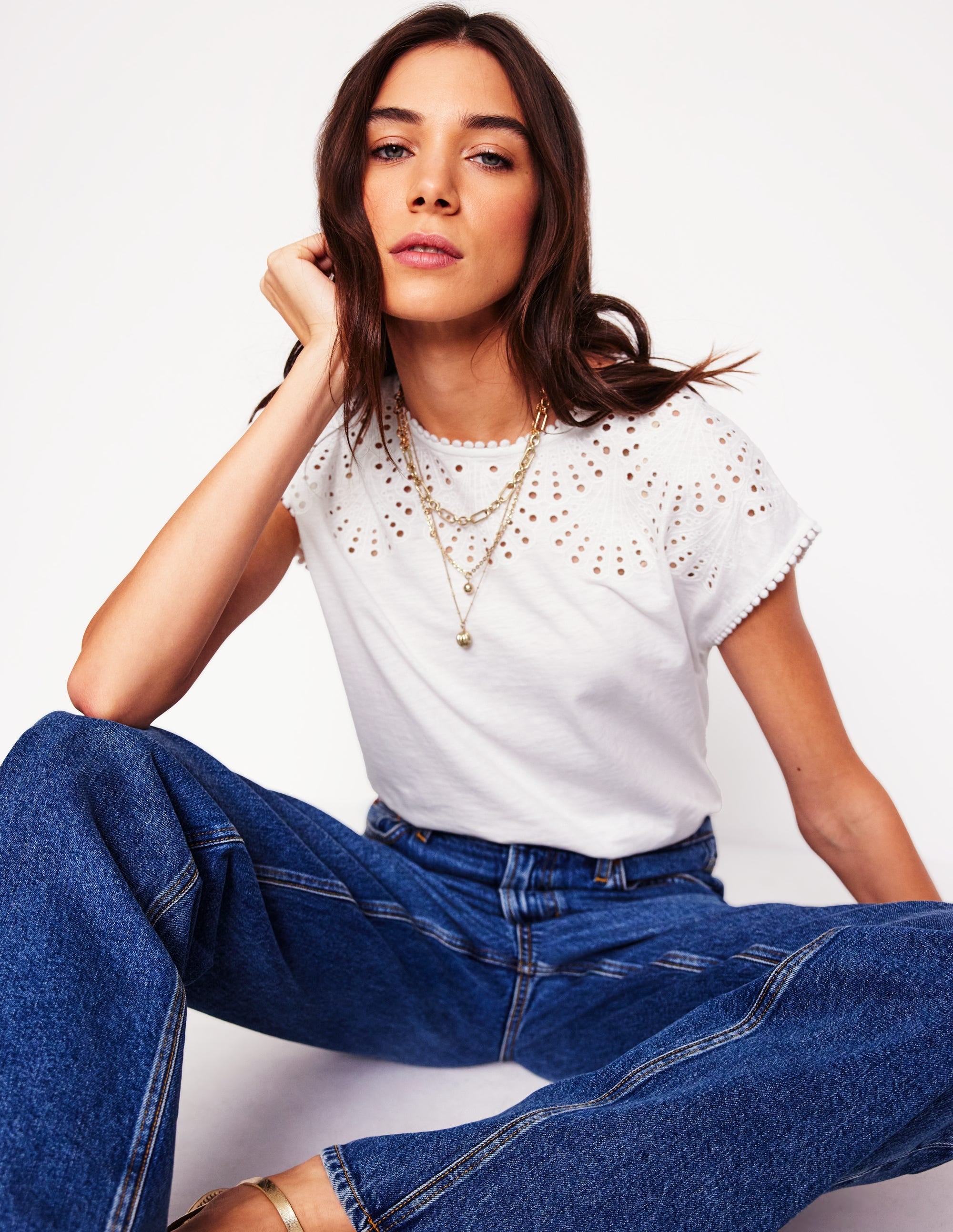 Anya Broderie T-shirt-White - Image 1