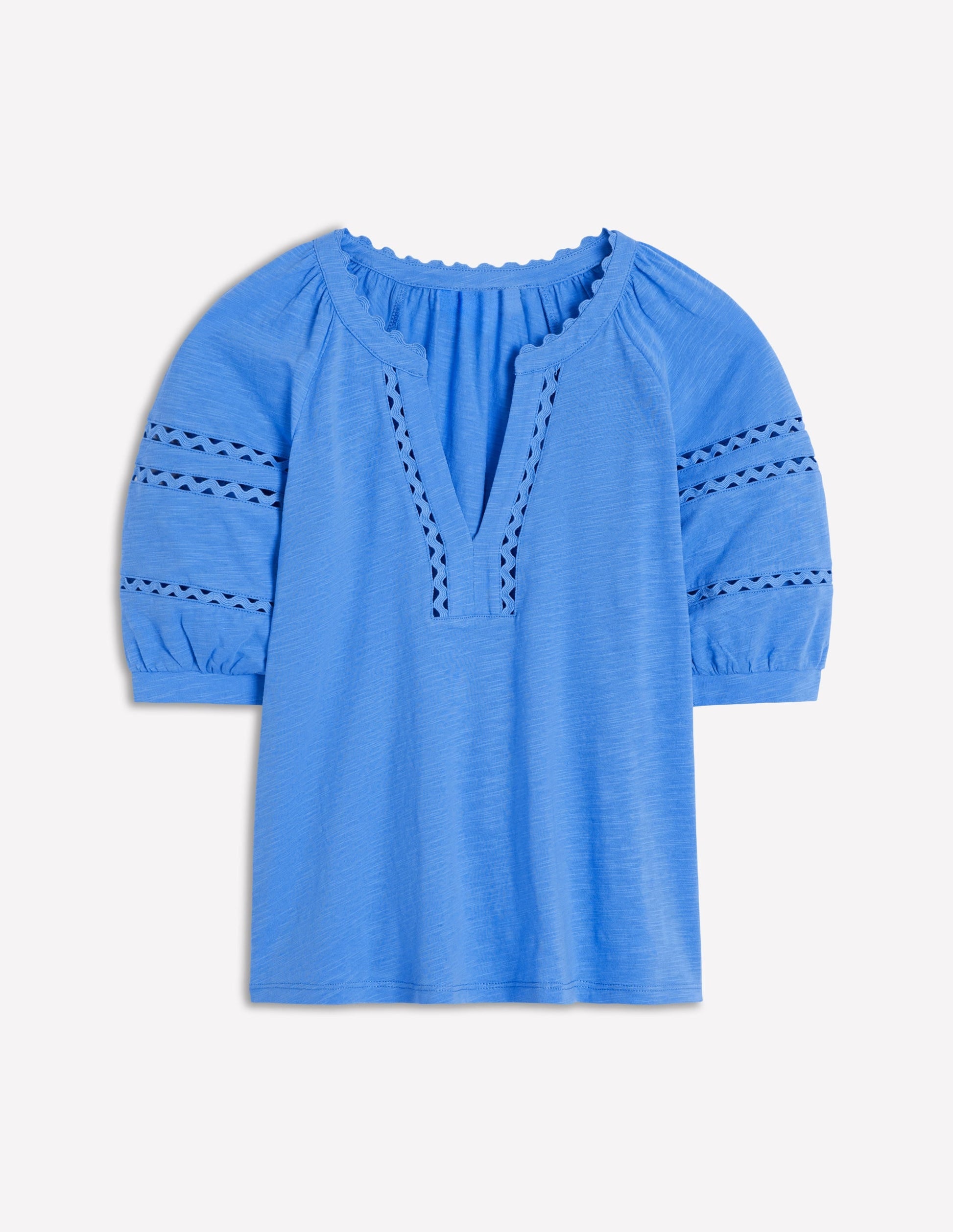 Maisy Rikrak Trim Top-Ocean Blue-5