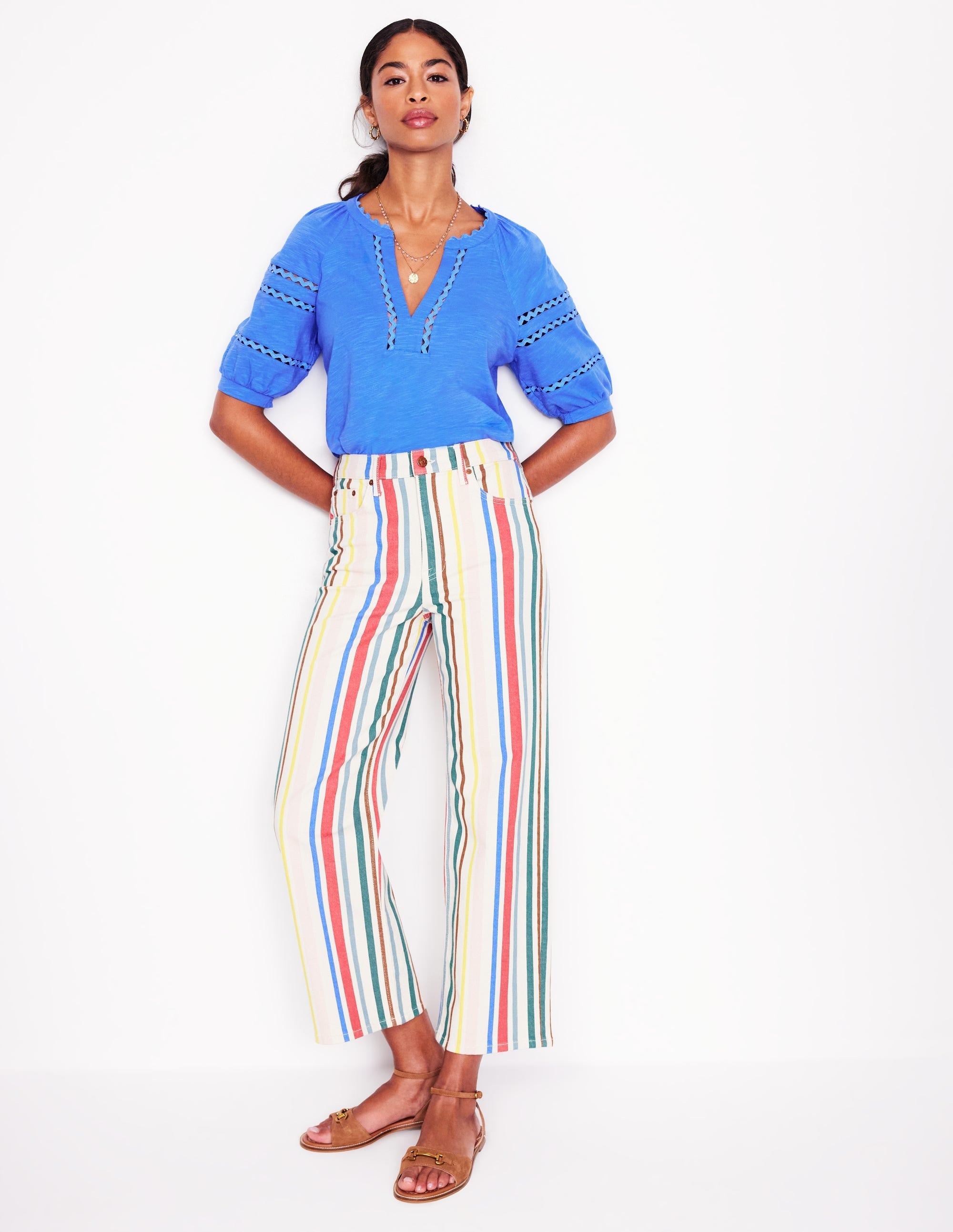 Maisy Rikrak Trim Top-Ocean Blue - Image 4