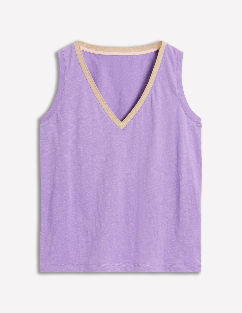 Metallic Trim V Neck Vest-Pretty Violet - Image 5