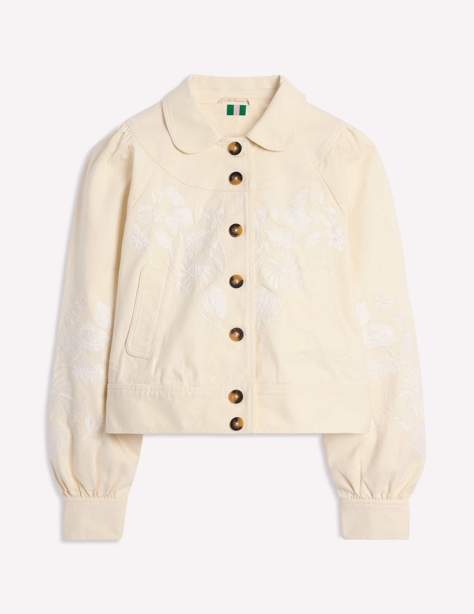 Collared Embroidered Jacket-Ivory, Embroidery-6