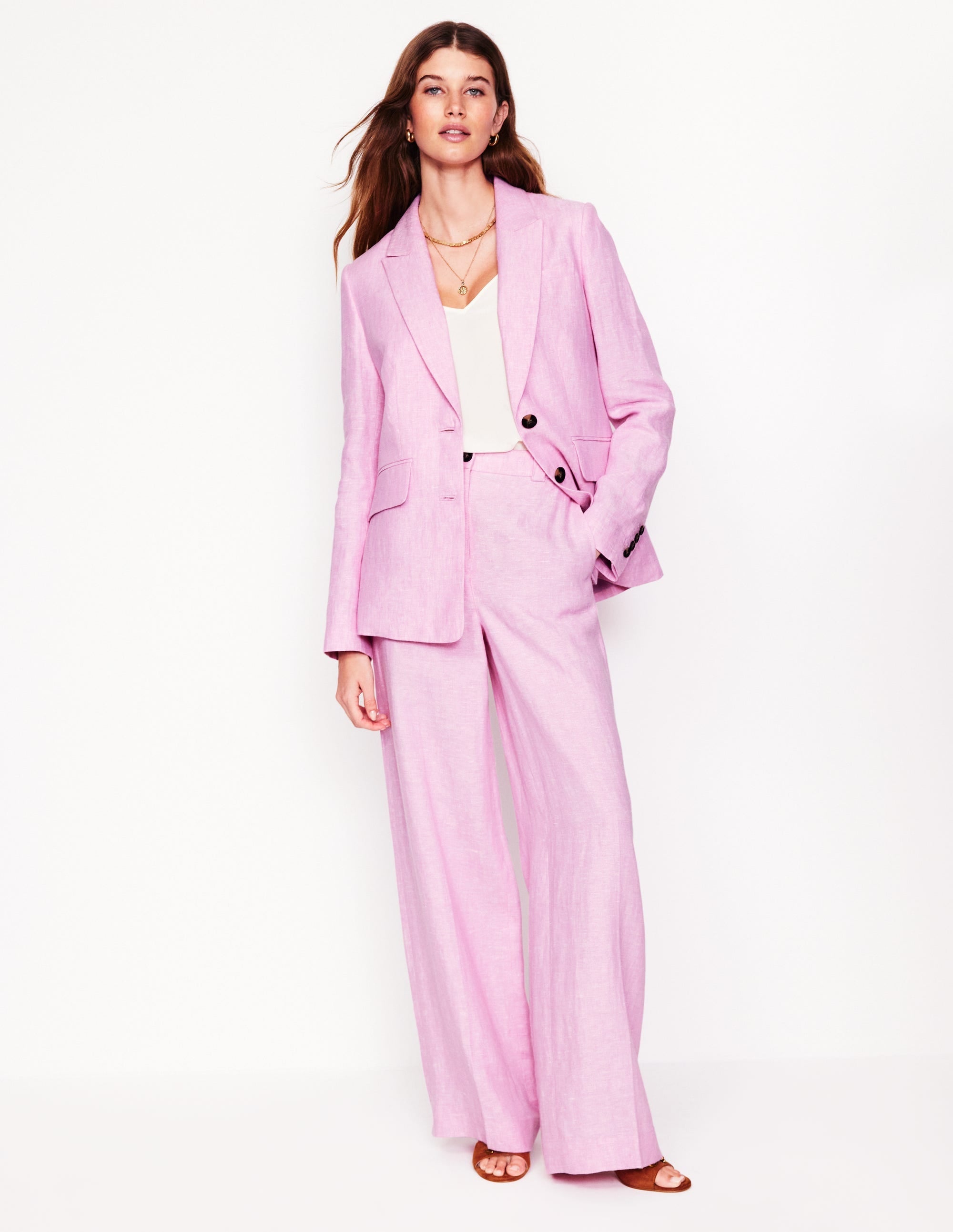 Stamford Linen Blazer-Moonlite Mauve Chambray - Image 4