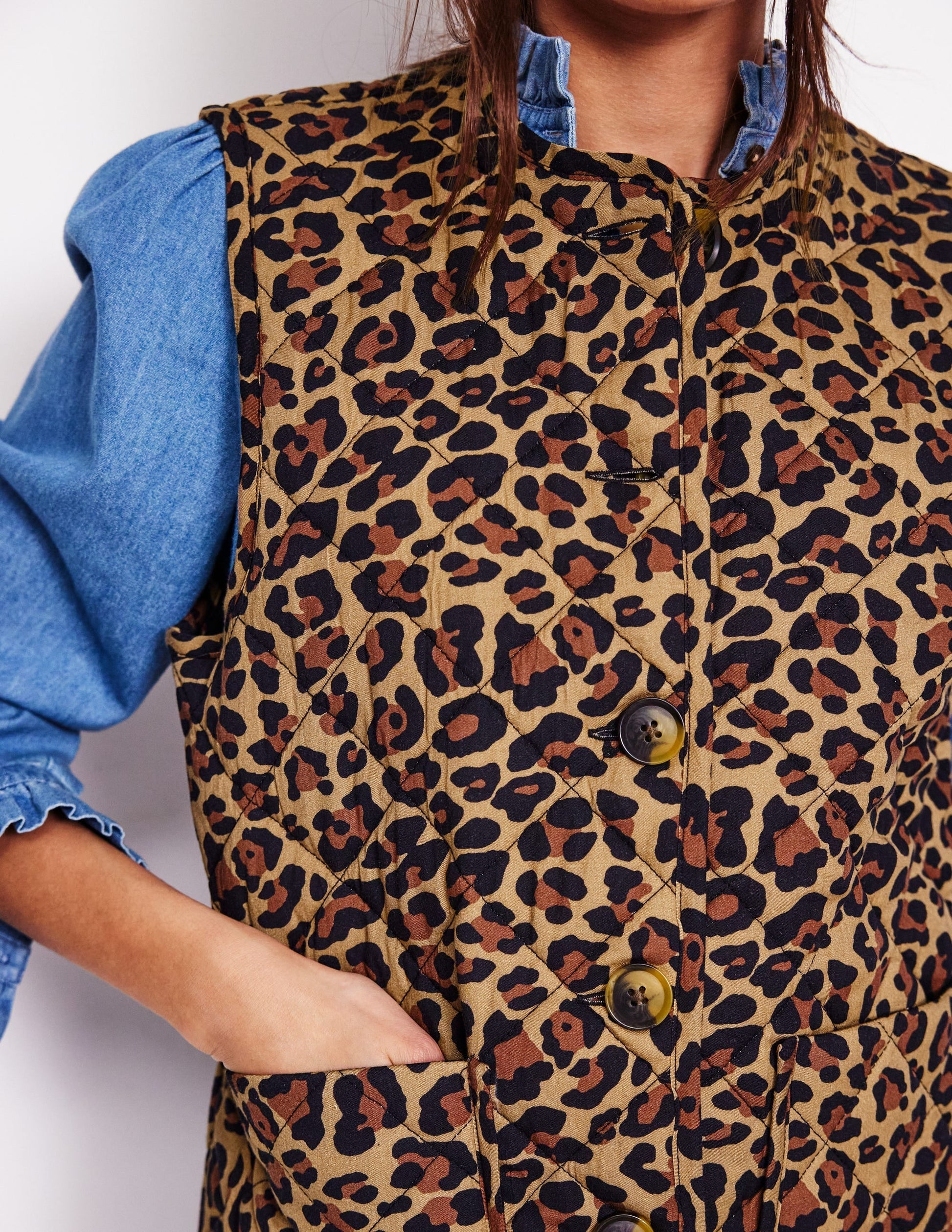 Printed Quilted Gilet-Leopard-2