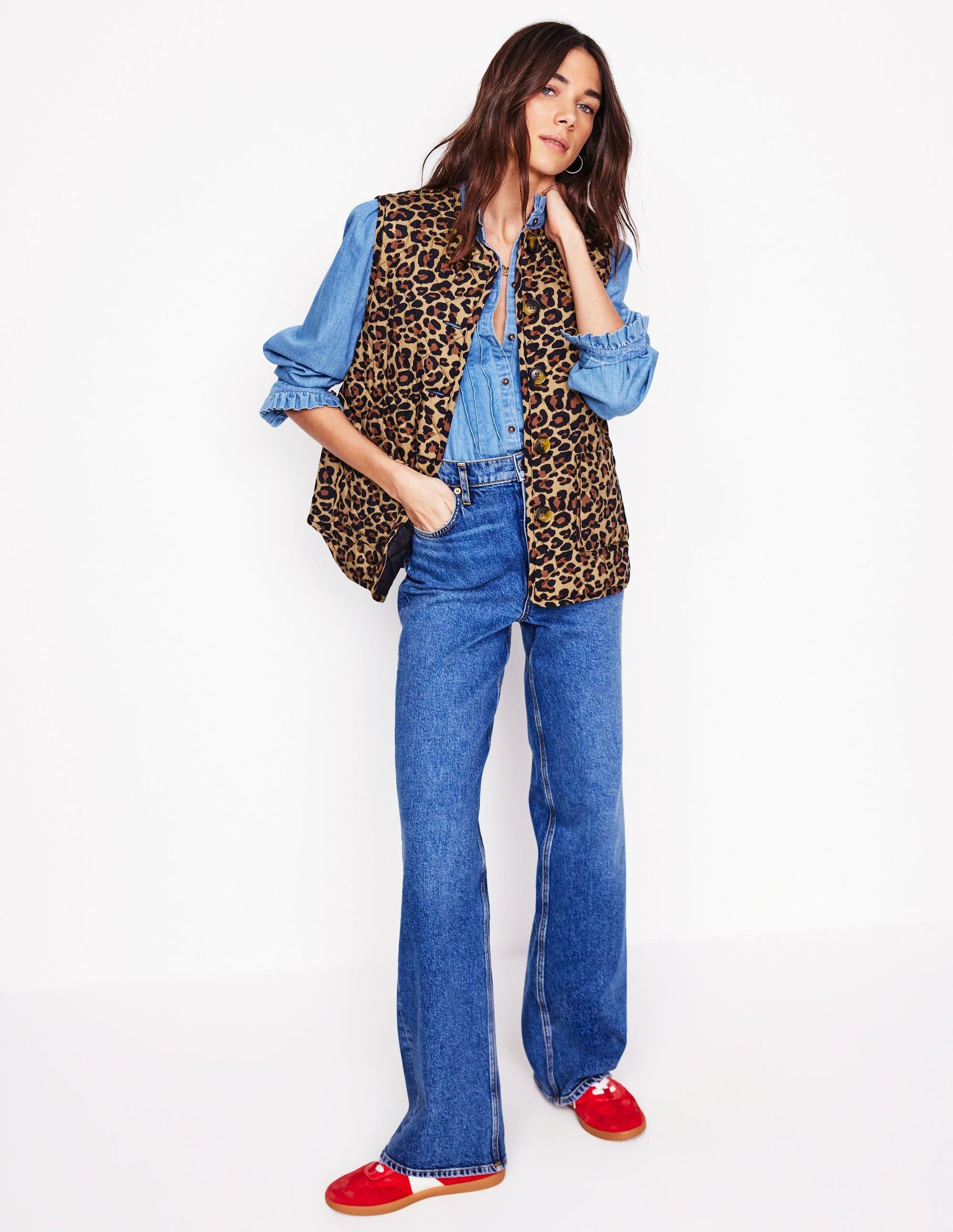 Printed Quilted Gilet-Leopard-4
